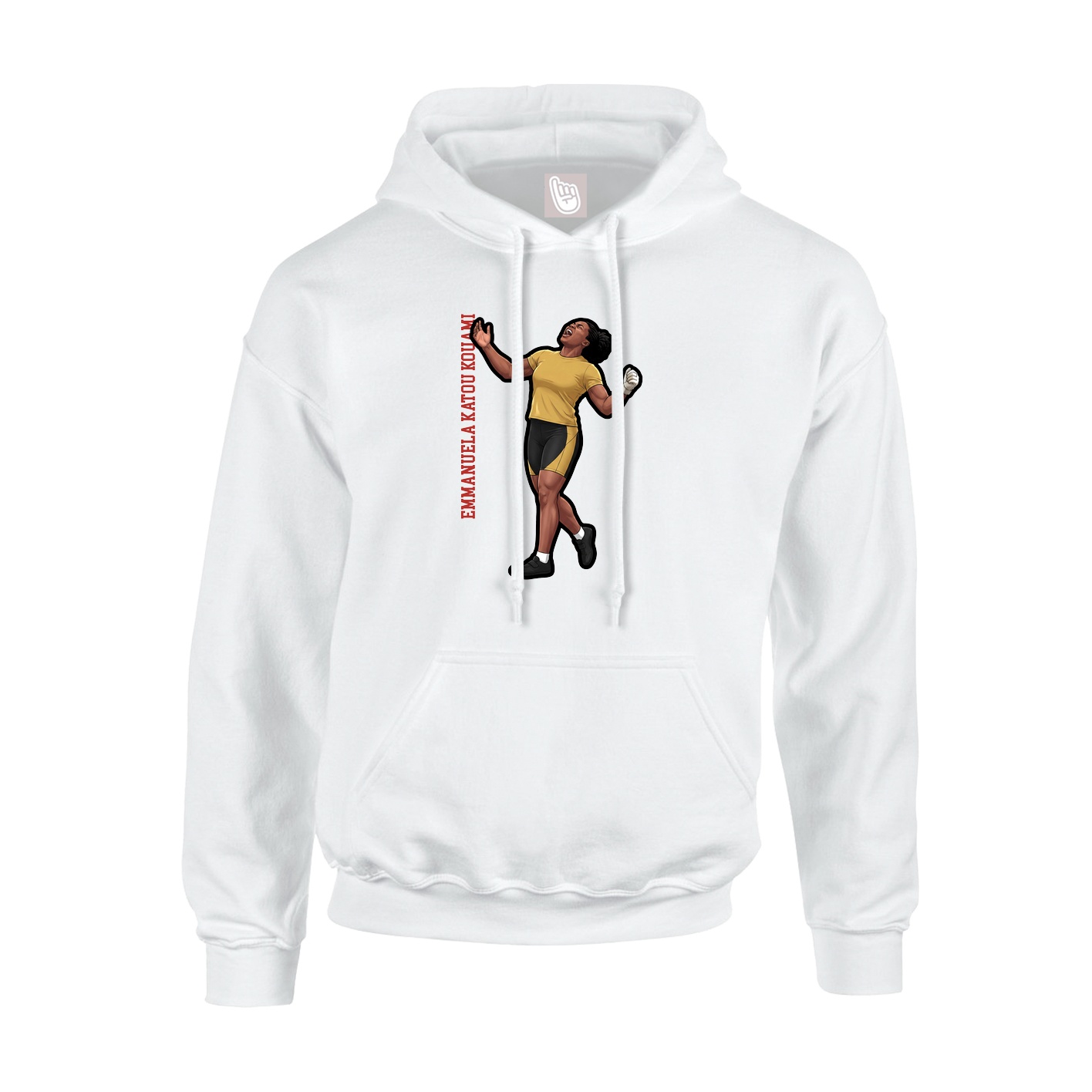 Hoodie — Name Vertical in White