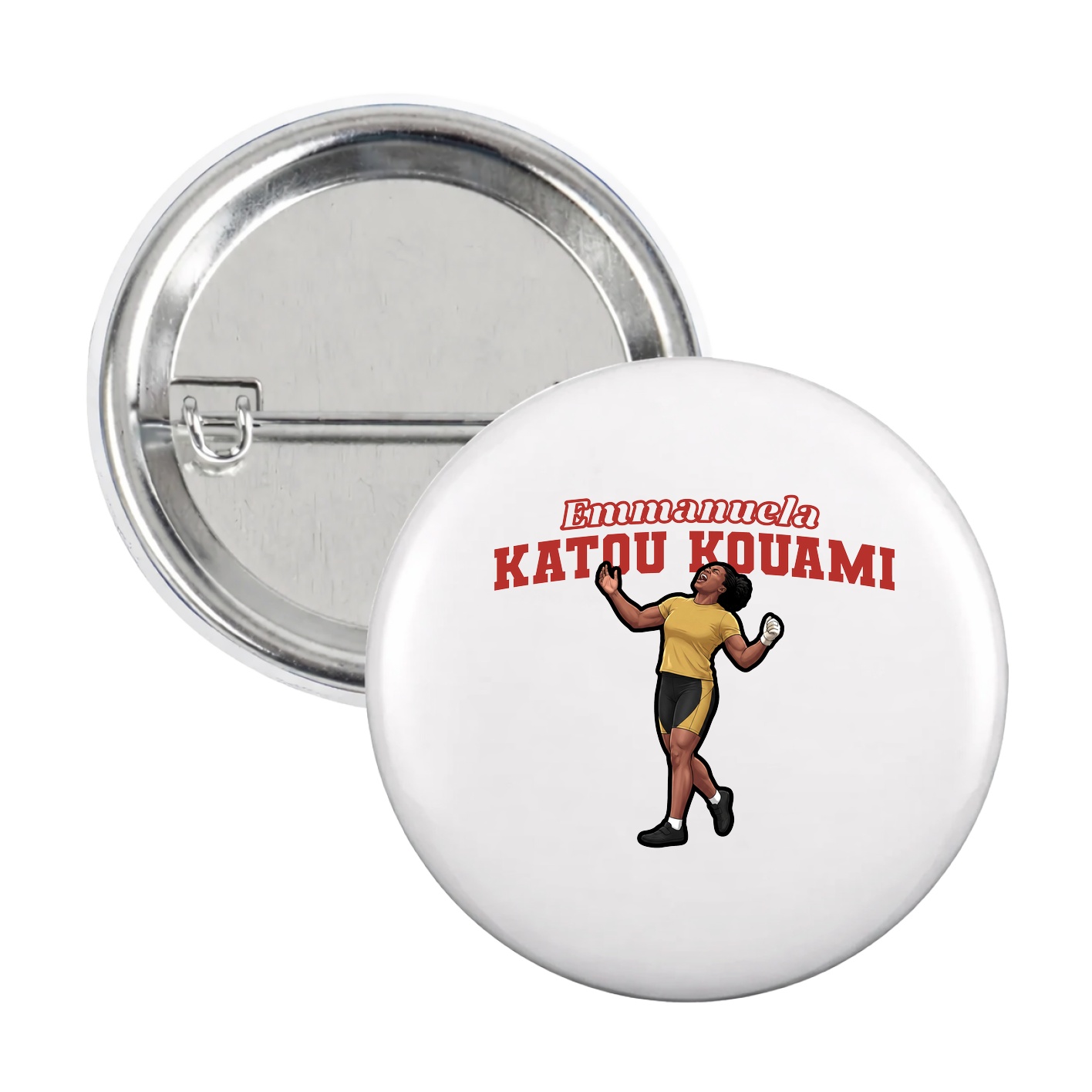 Game Day Button — Name Arch in White