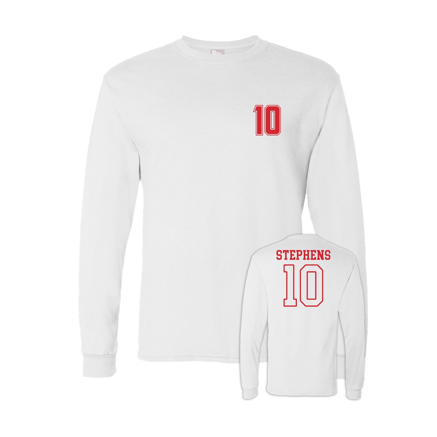 Long Sleeve Tee — Chest Back in White