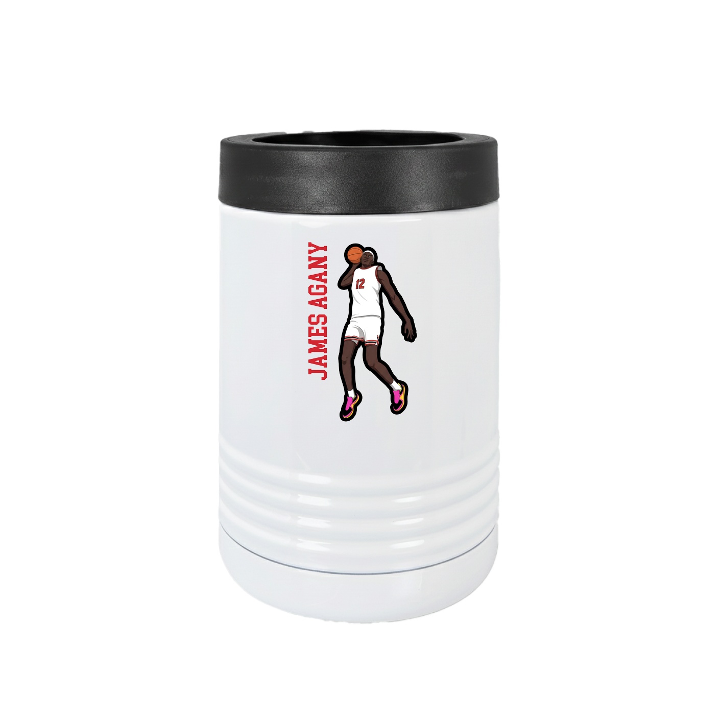 Beverage Holder — Name Vertical in White
