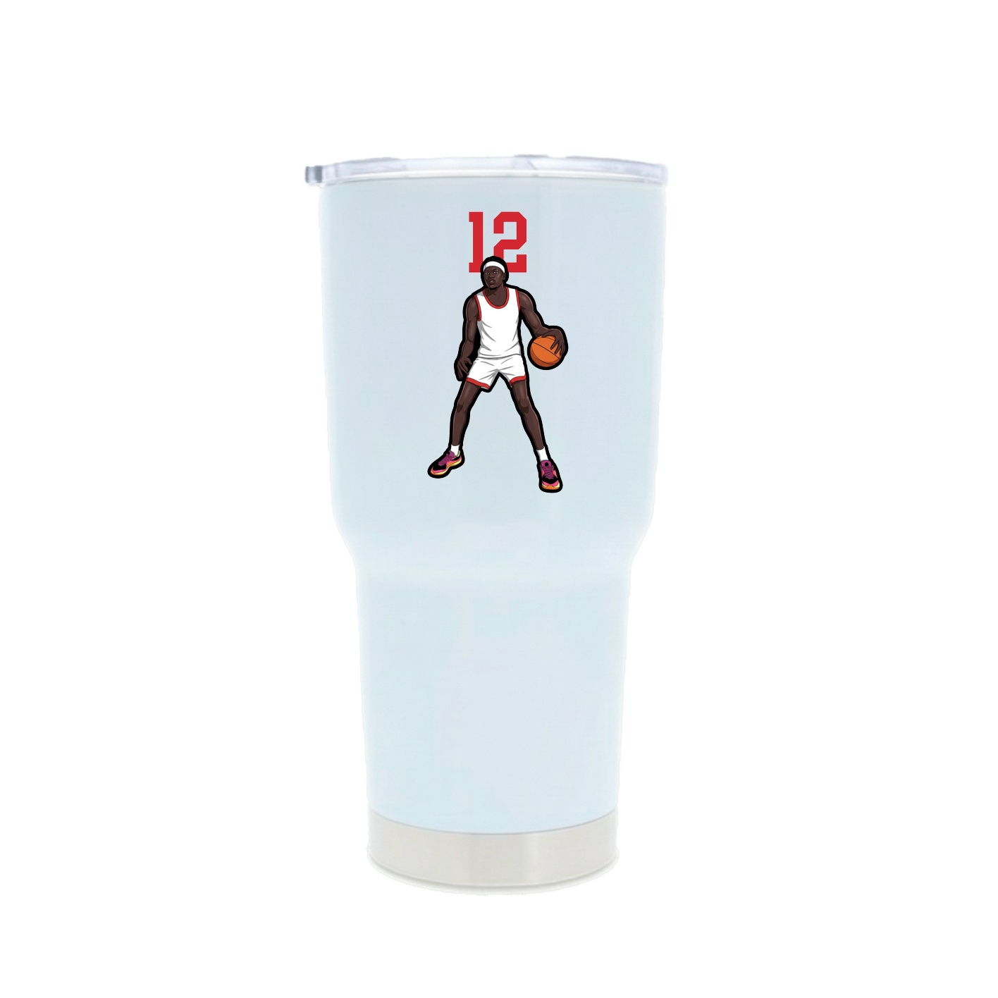 30oz Stainless Steel Tumbler — Number Top in White
