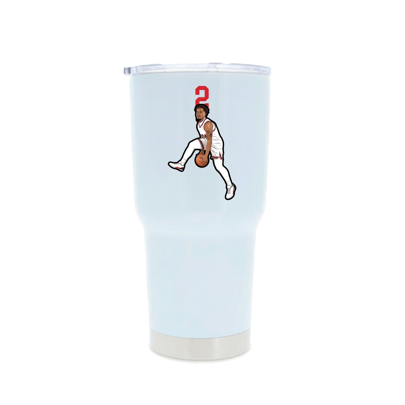 30oz Stainless Steel Tumbler — Number Top in White