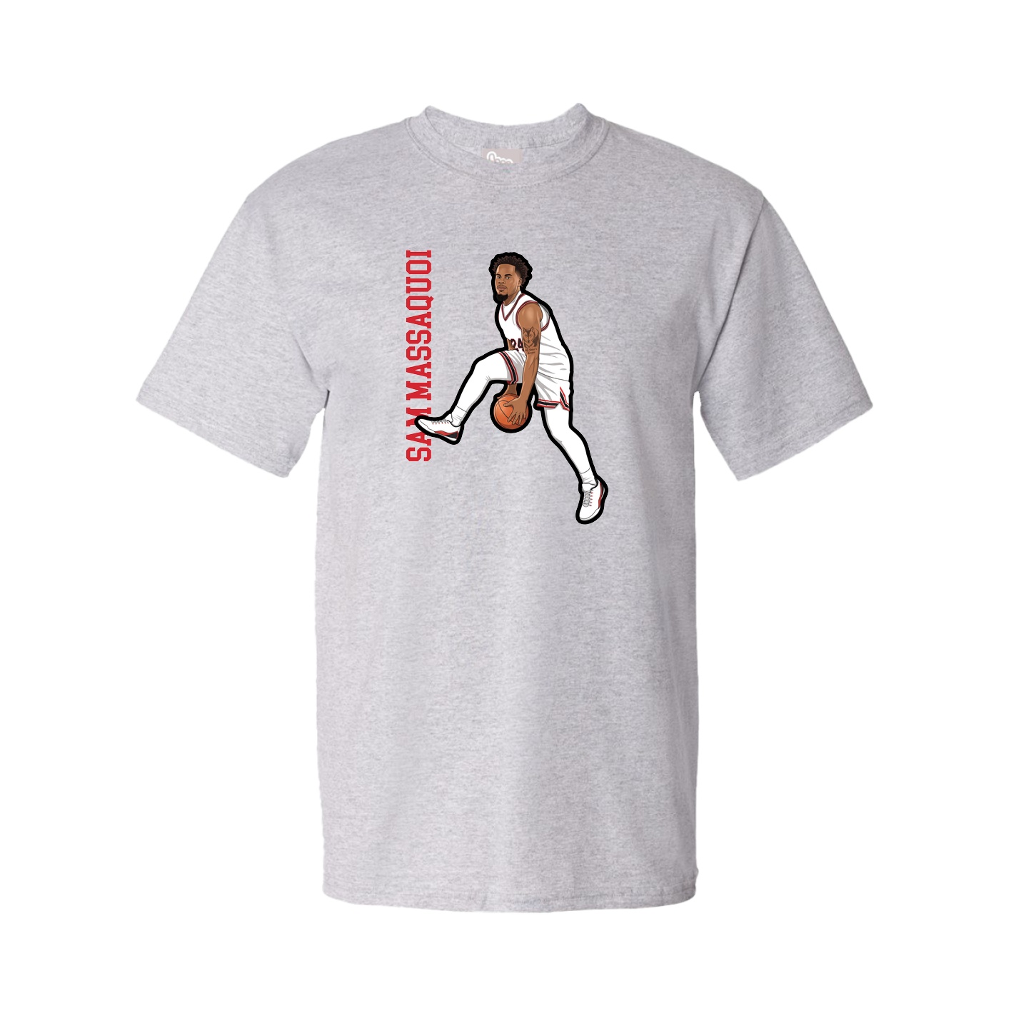 Youth Tee — Name Vertical in Grey