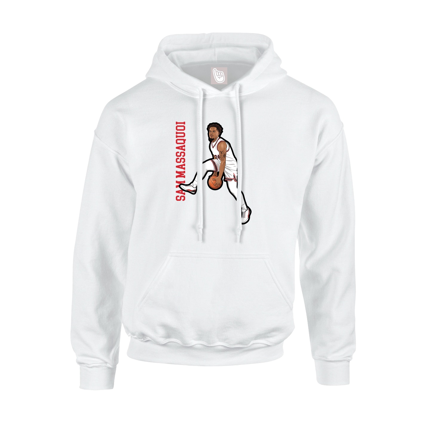 Youth Hoodie — Name Vertical in White