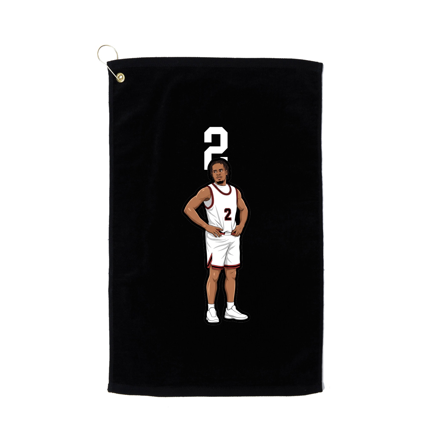 Golf Towel — Number Top in Black