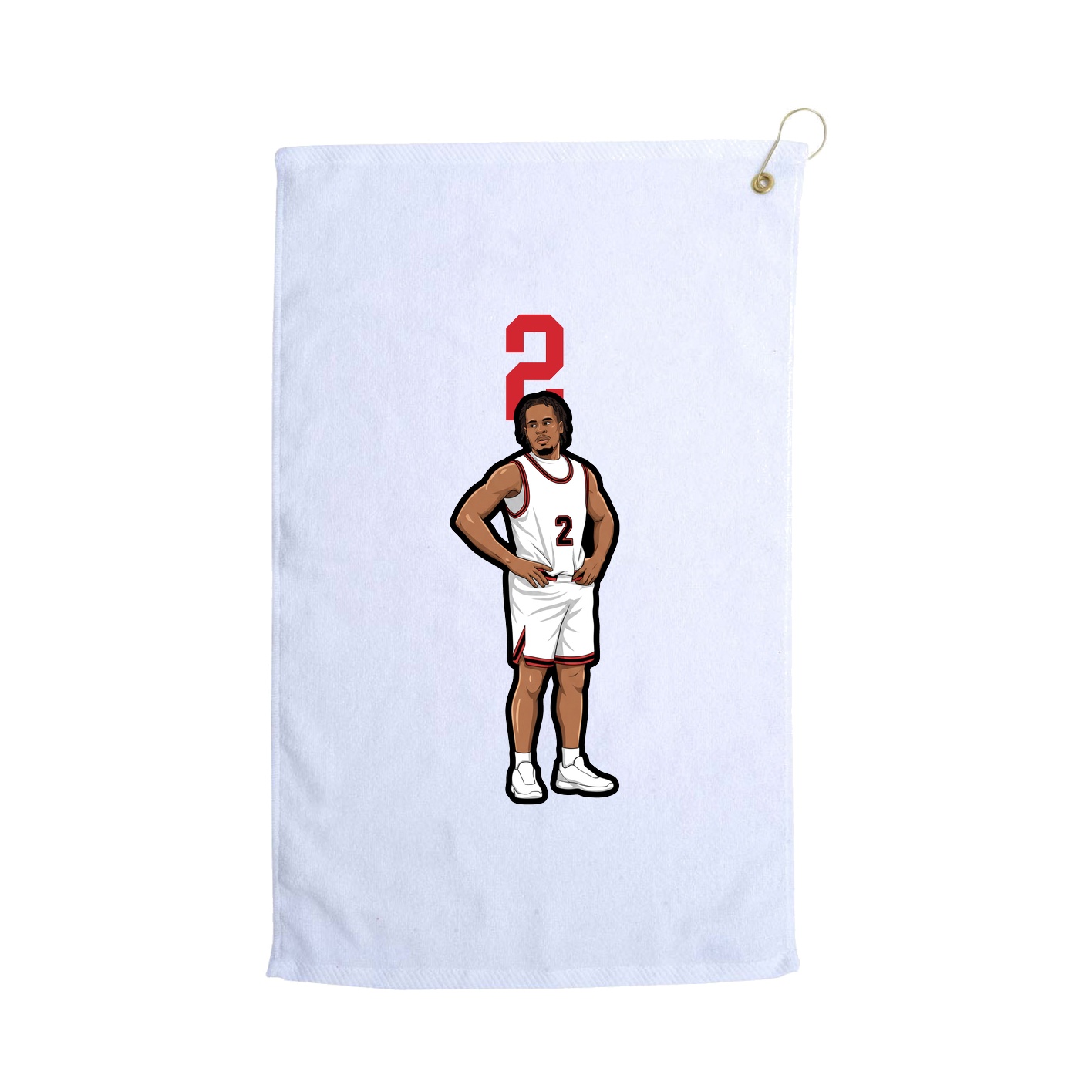 Golf Towel — Number Top in White