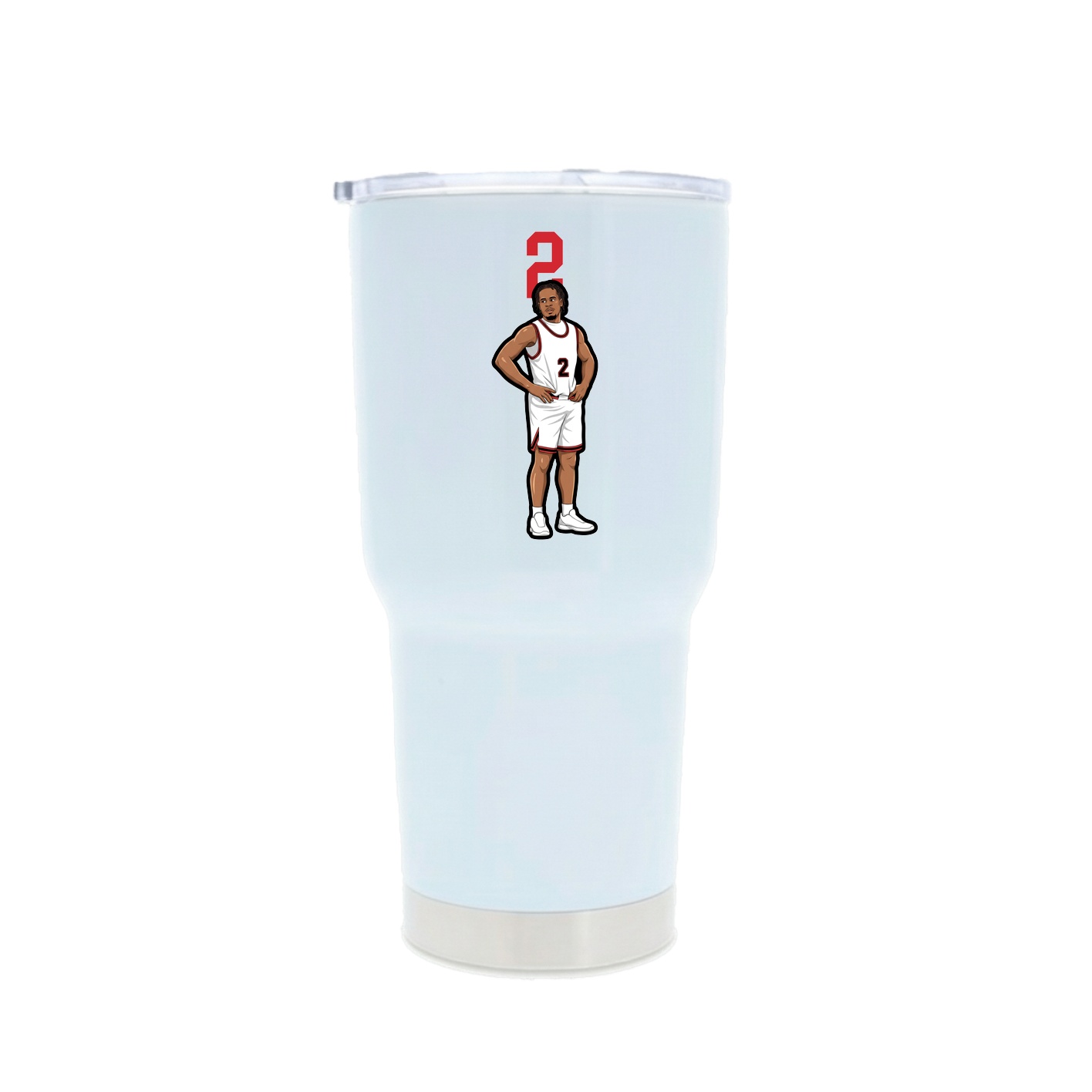 30oz Stainless Steel Tumbler — Number Top in White