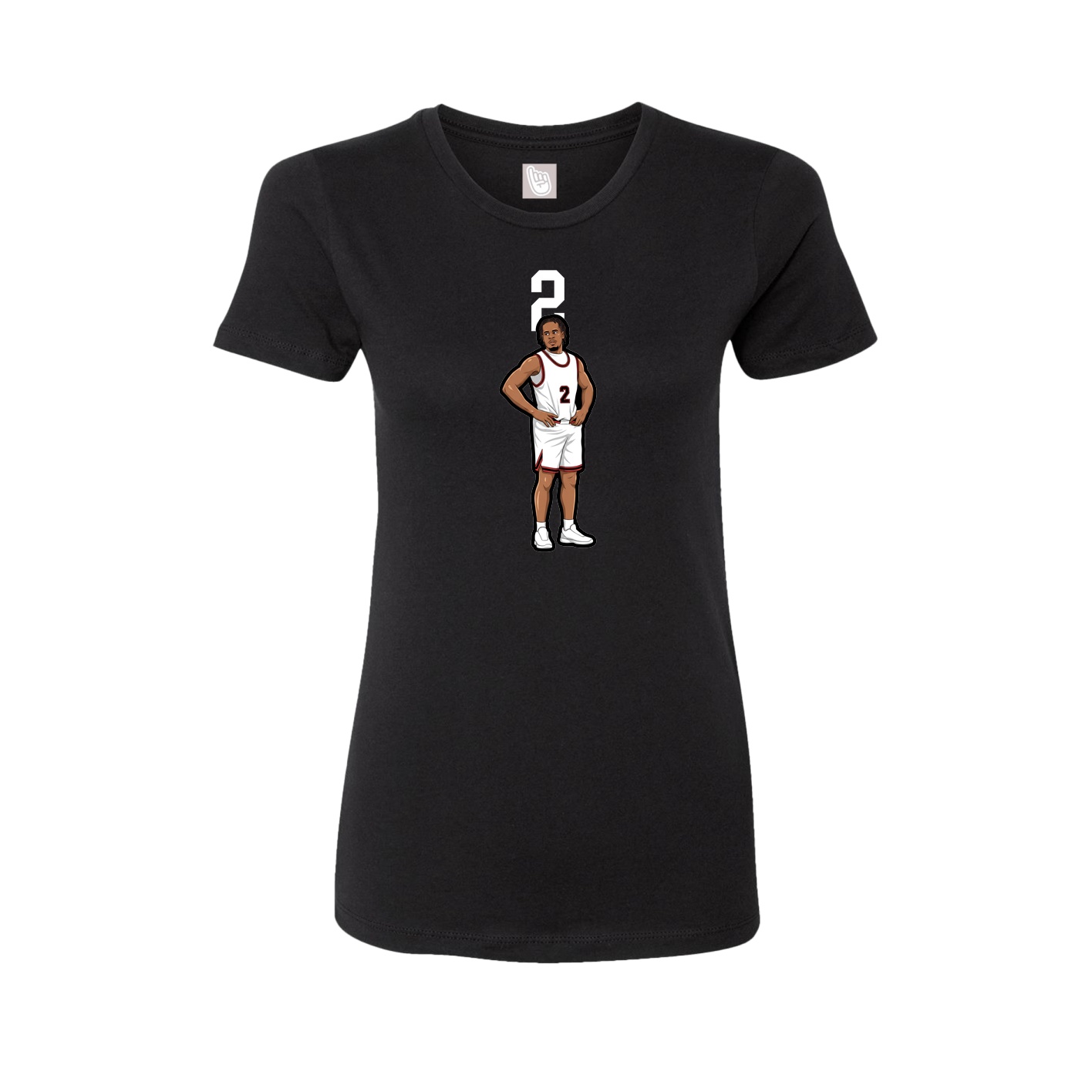 Fitted Women's Tee — Number Top in Black