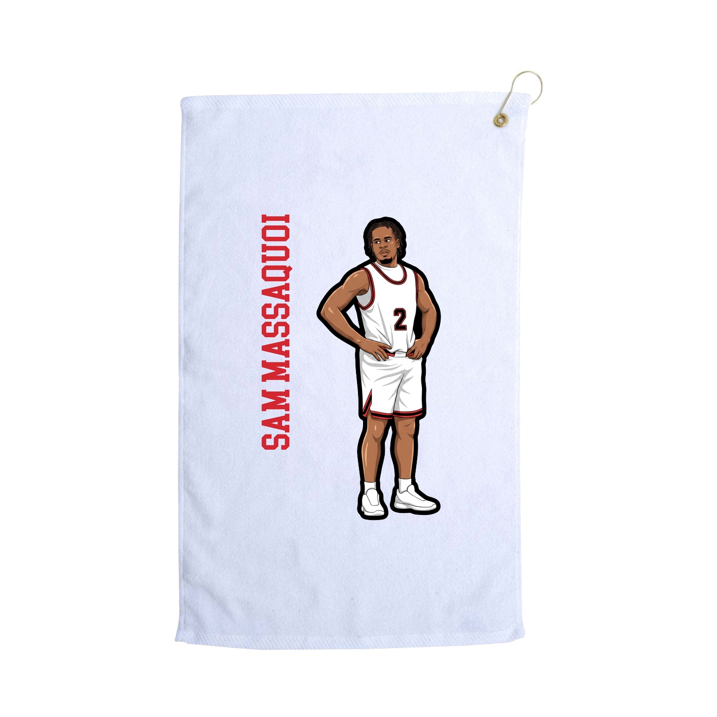Golf Towel — Name Vertical in White