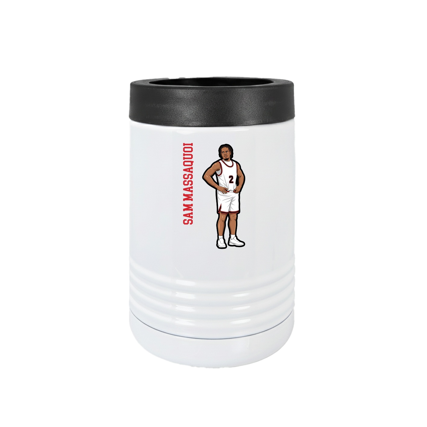 Beverage Holder — Name Vertical in White