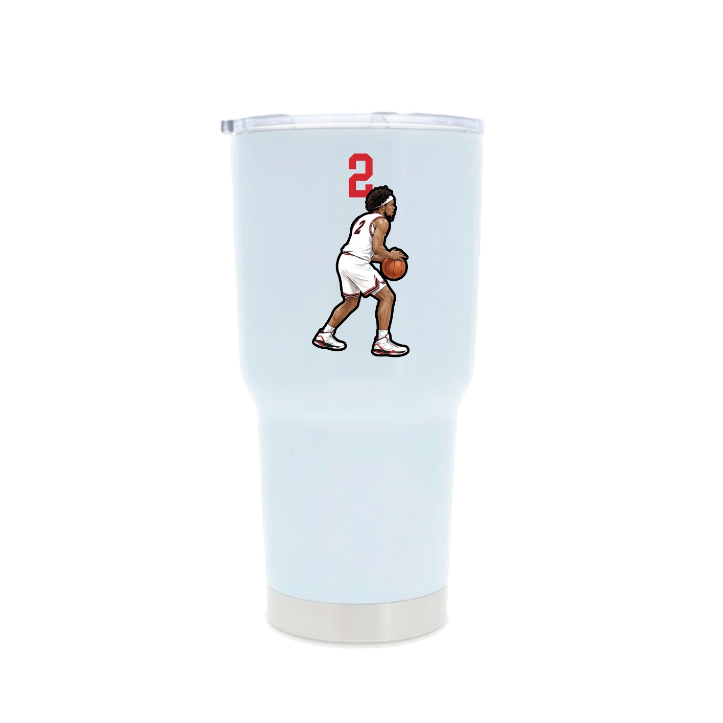 30oz Stainless Steel Tumbler — Number Top in White
