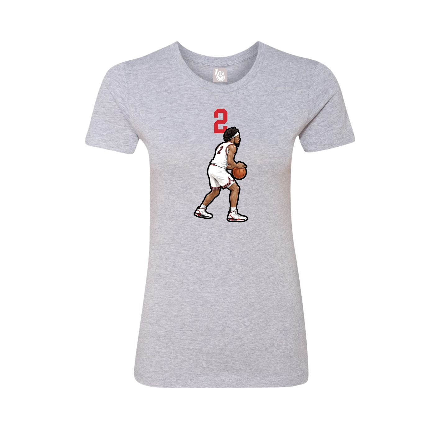 Fitted Women's Tee — Number Top in Grey