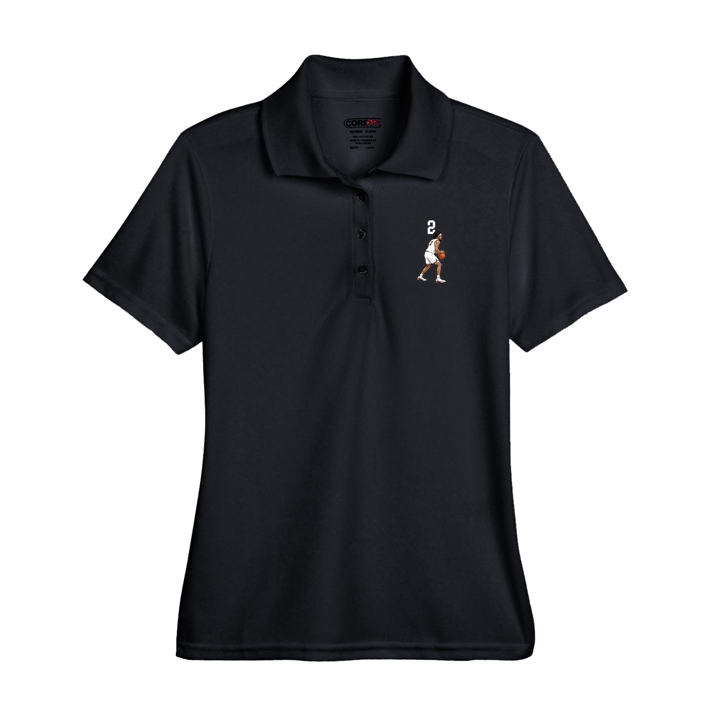 Performance Polo — Number Top in Black