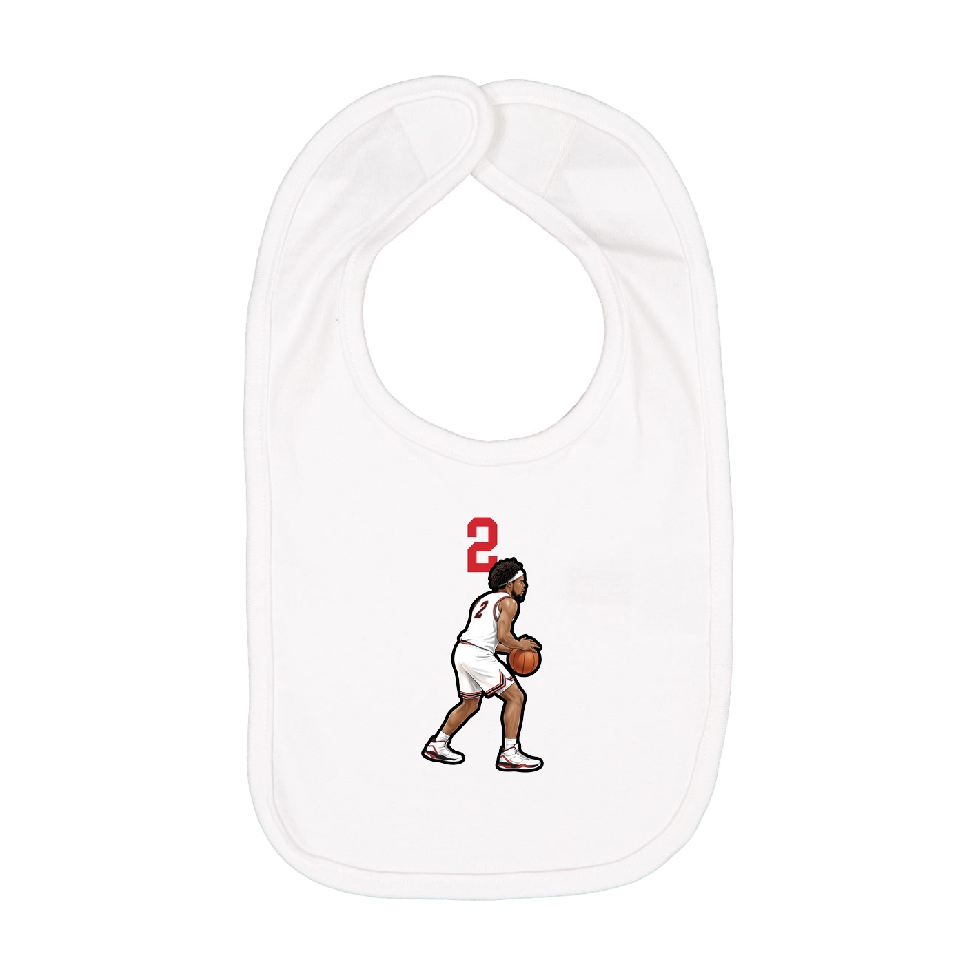 Infant Bib — Number Top in White