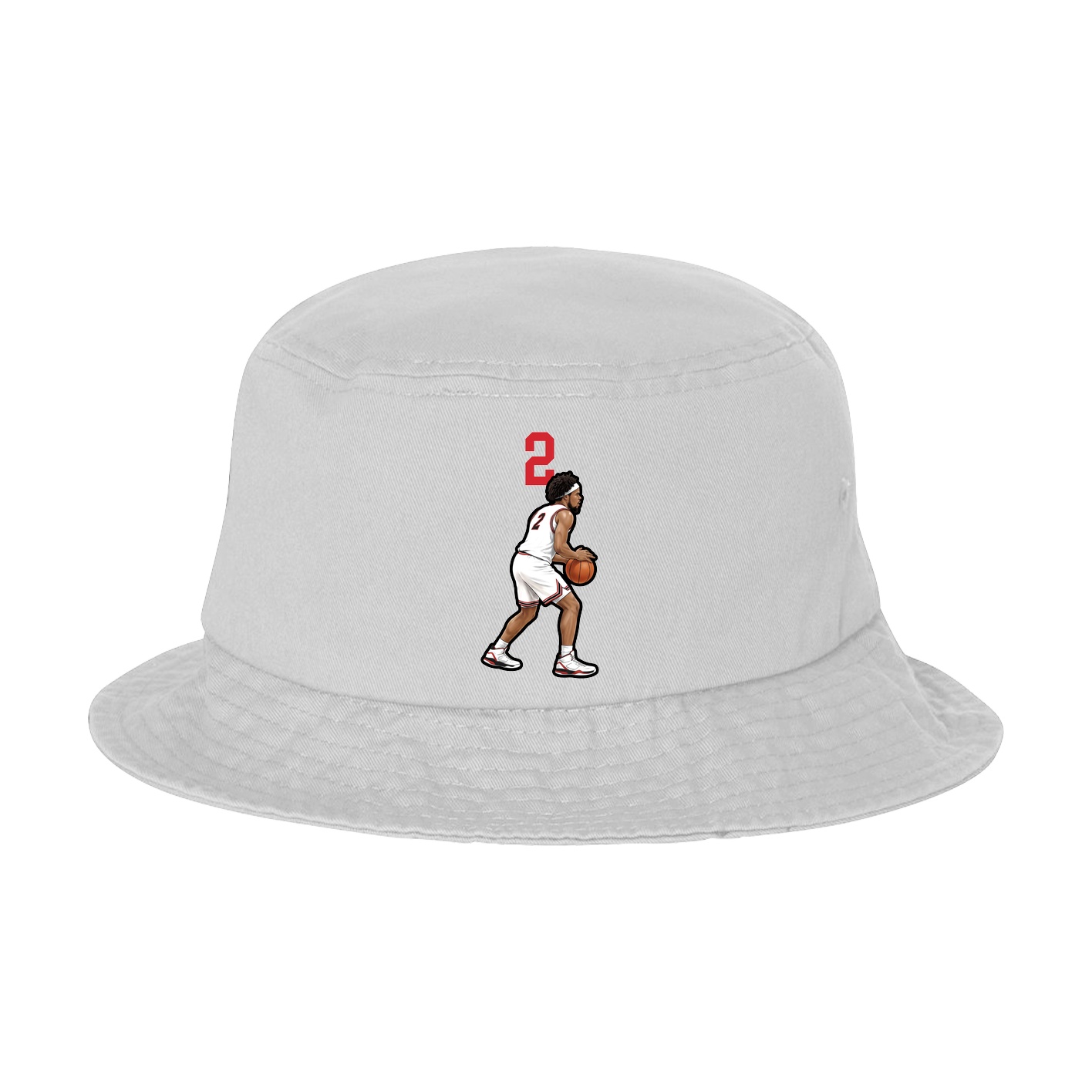 Bucket Cap — Number Top in White
