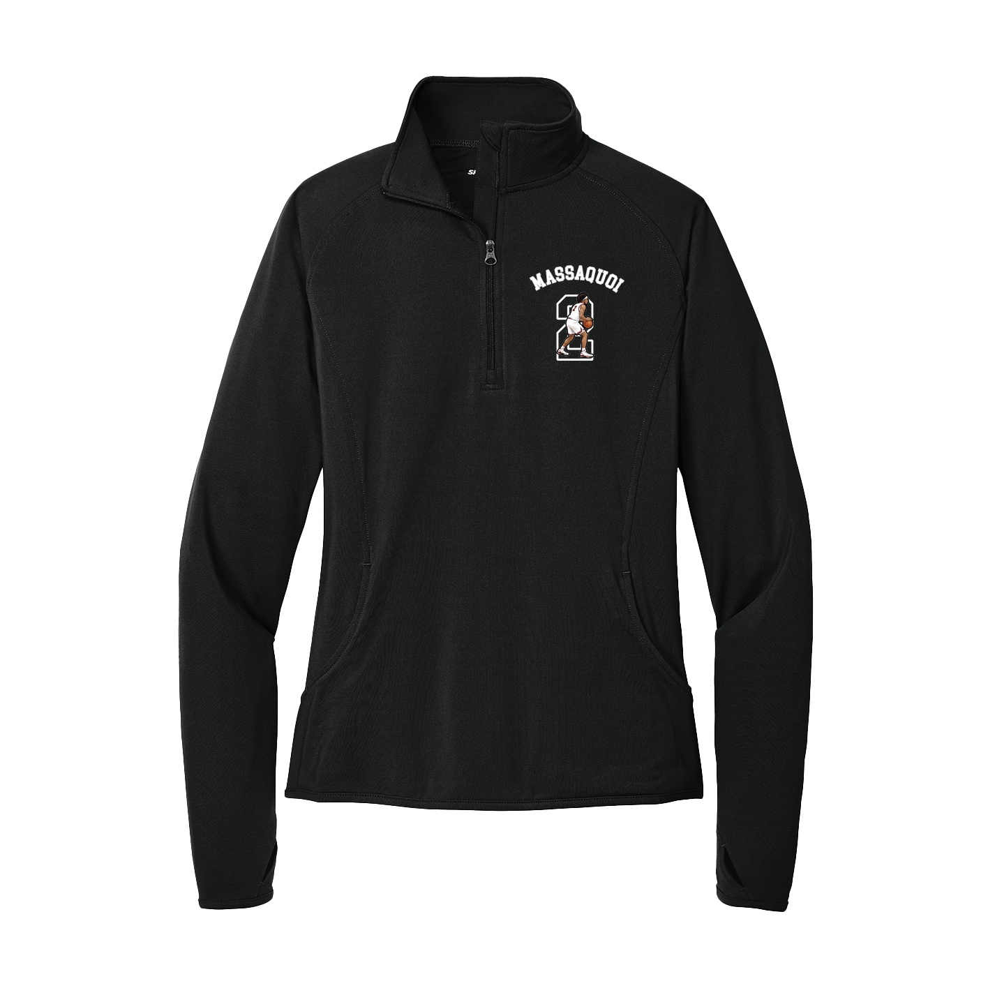 Women's Q-Zip Pullover — Shirsey Arch in Black
