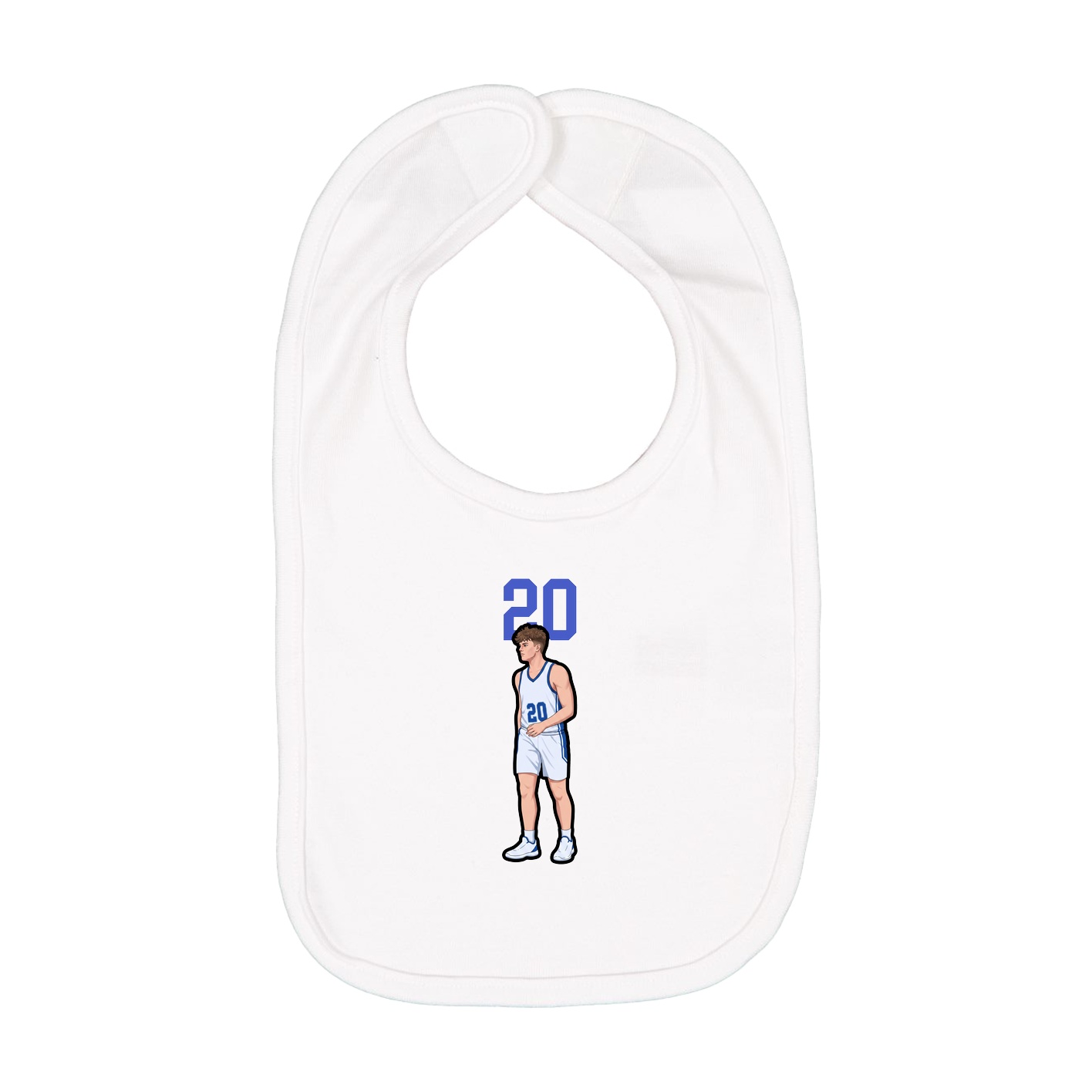 Infant Bib — Number Top in White