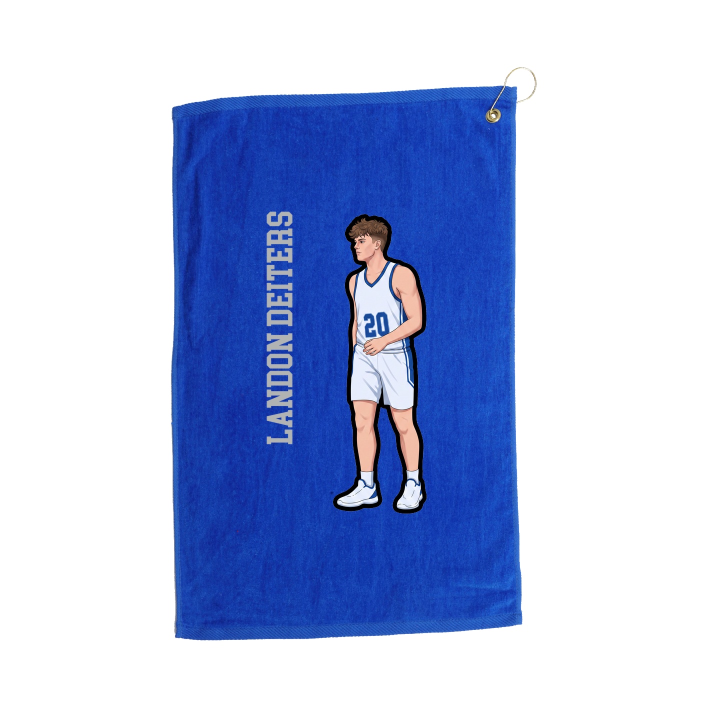 Golf Towel — Name Vertical in Royal