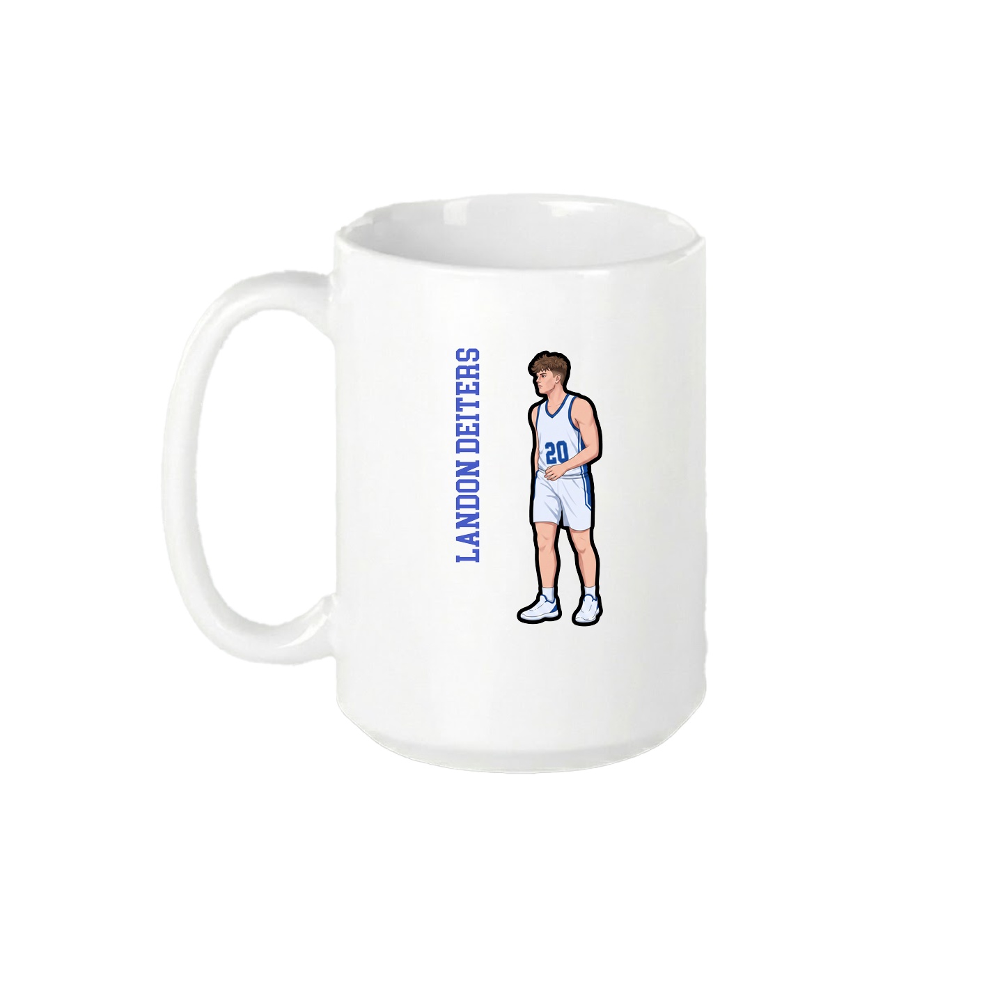 15oz Coffee Mug — Name Vertical in White