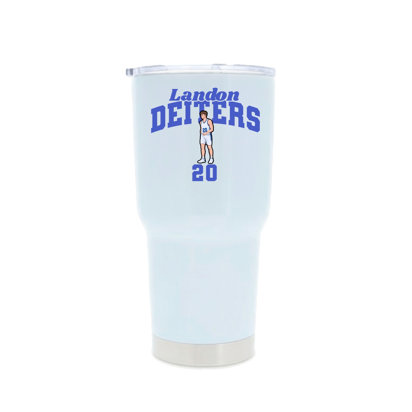 30oz Stainless Steel Tumbler — Signature Arch in White