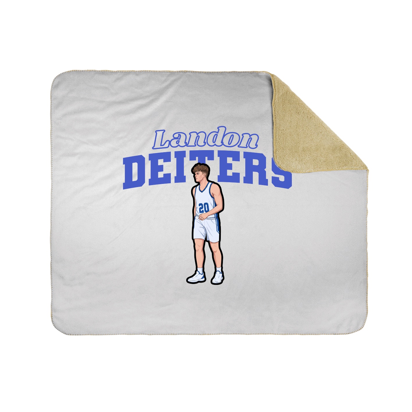 Throw Blanket — Name Arch in White