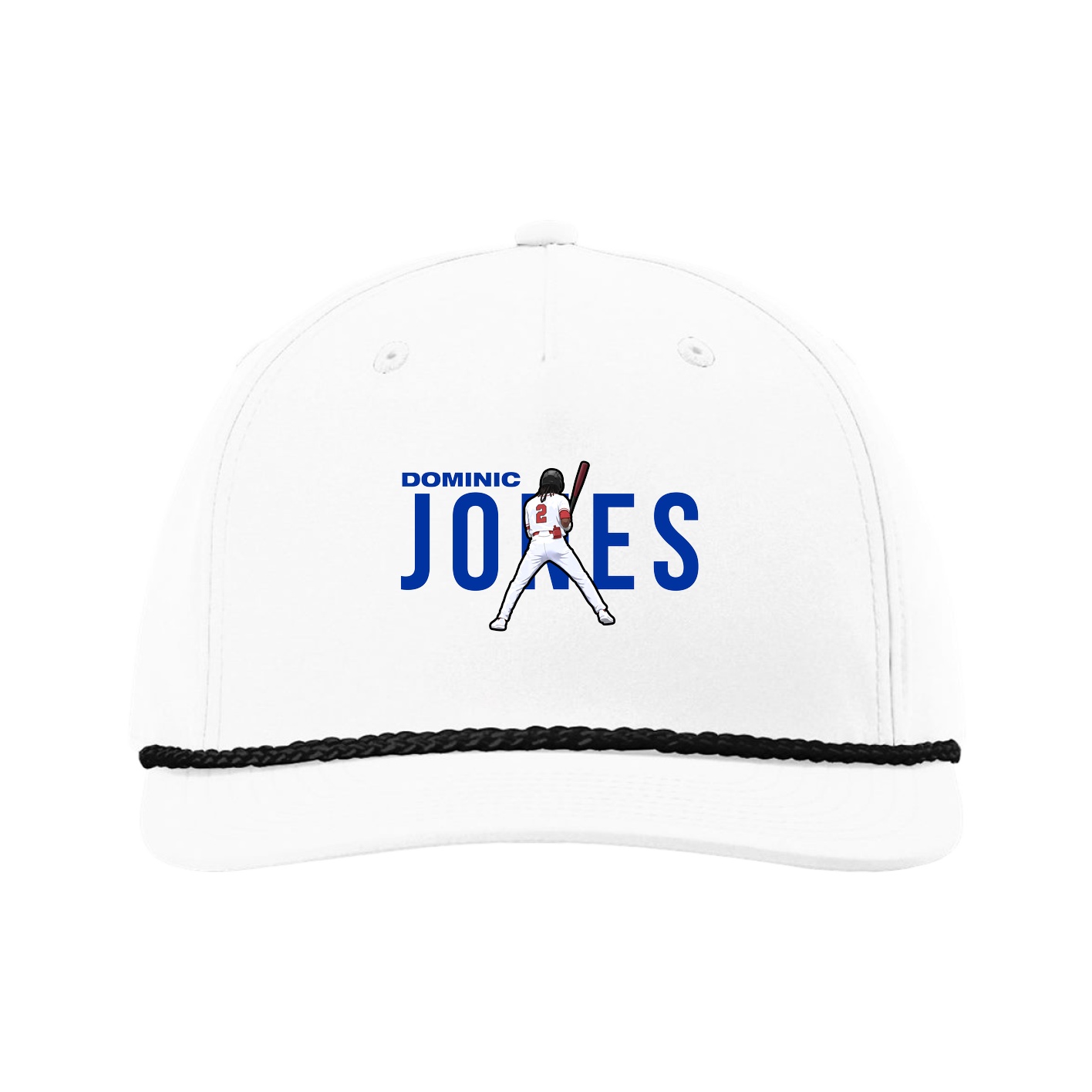 Five-Panel Classic Rope Cap — Player Name in White