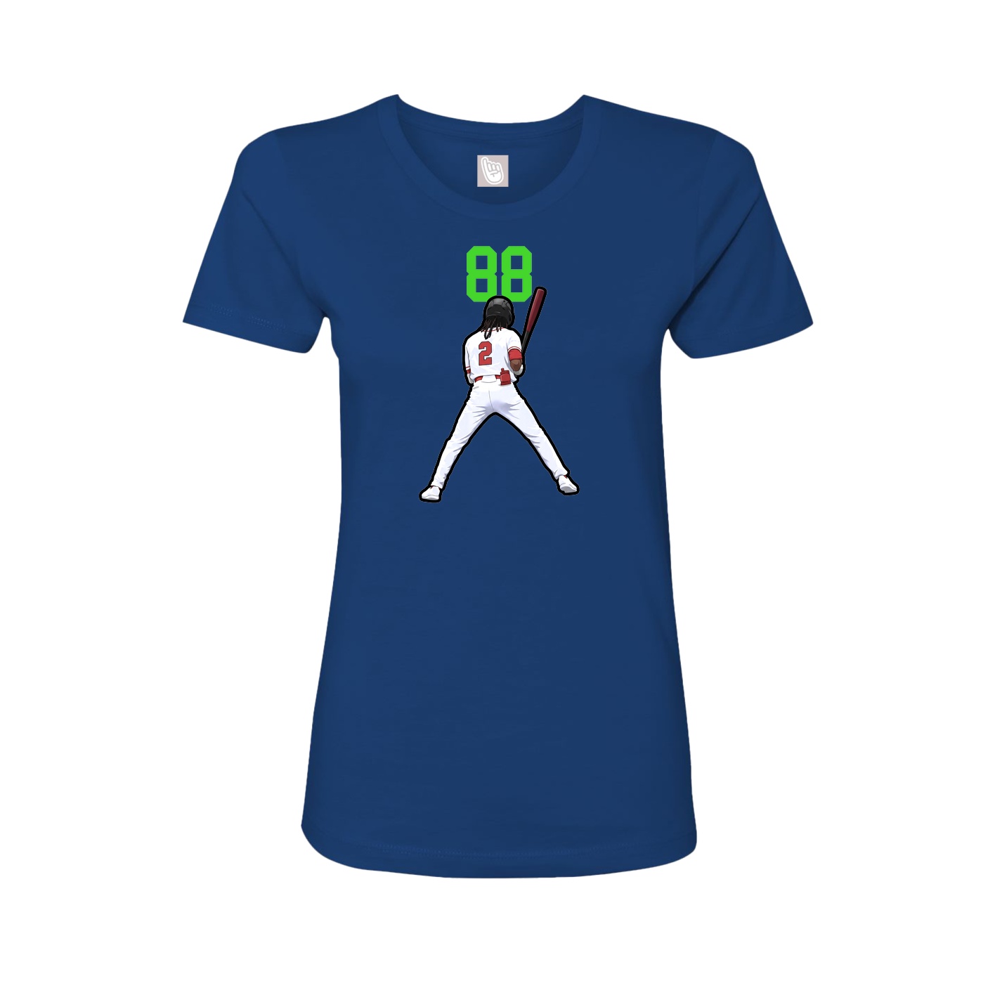 Fitted Women's Tee — Number Top in Royal