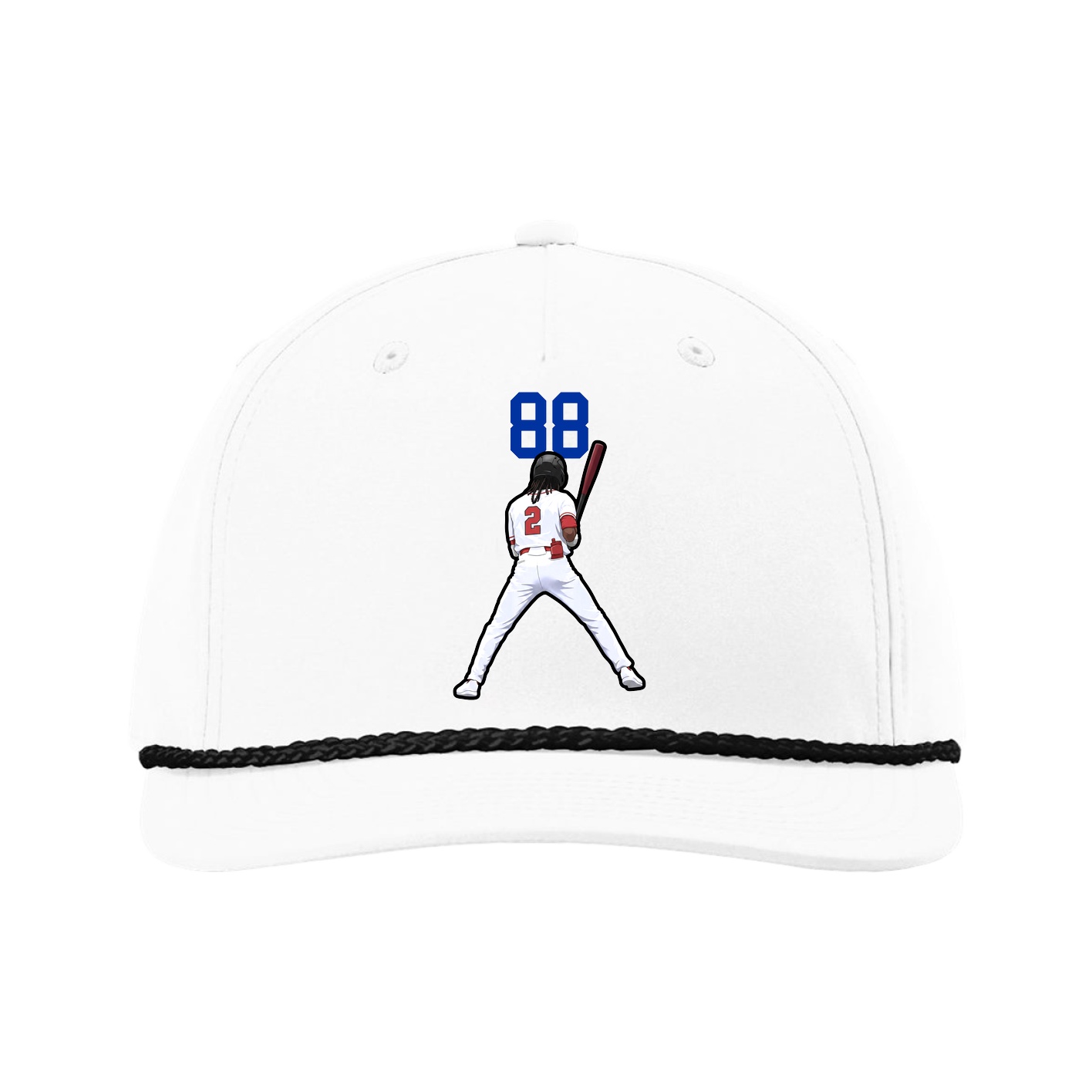 Five-Panel Classic Rope Cap — Number Top in White