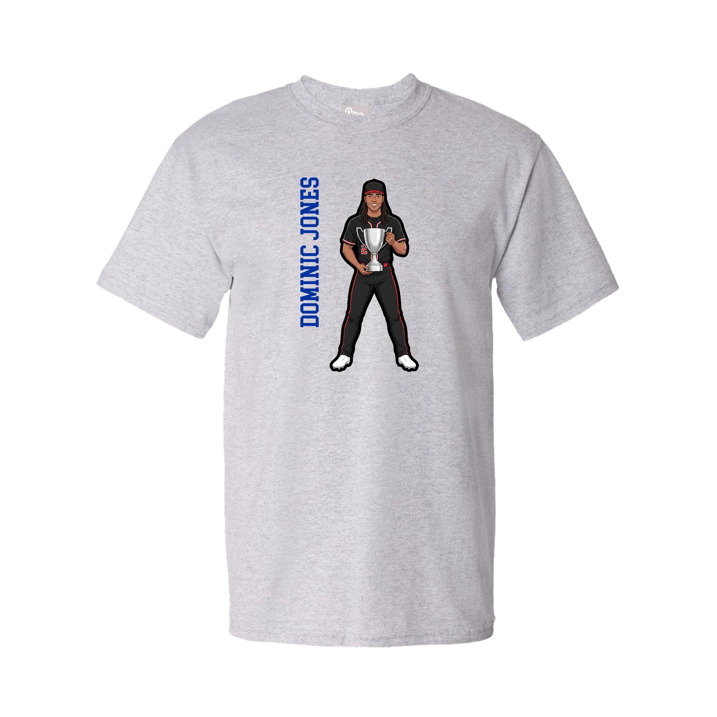 Youth Tee — Name Vertical in Grey