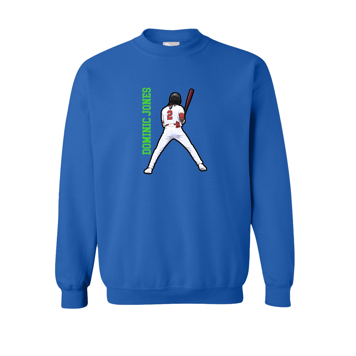 Fleece Crew — Name Vertical in Royal