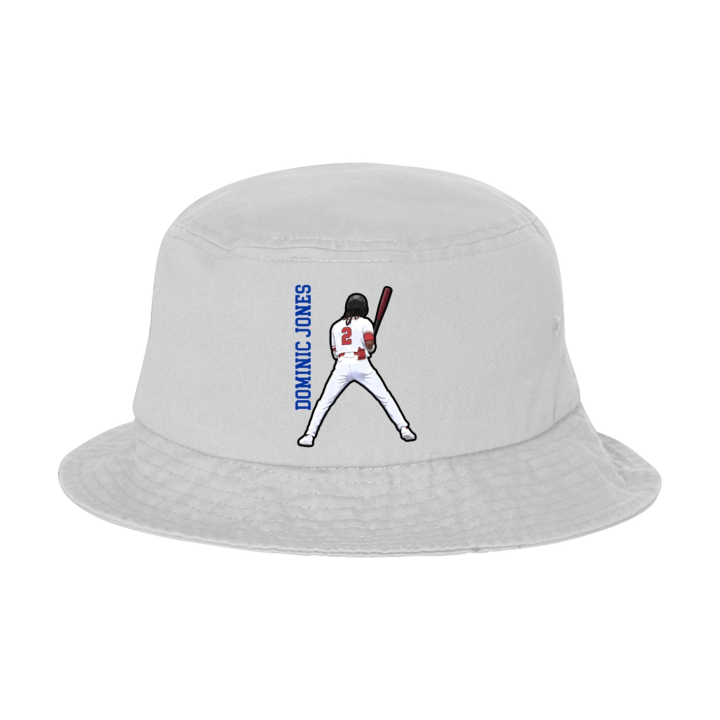 Bucket Cap — Name Vertical in White