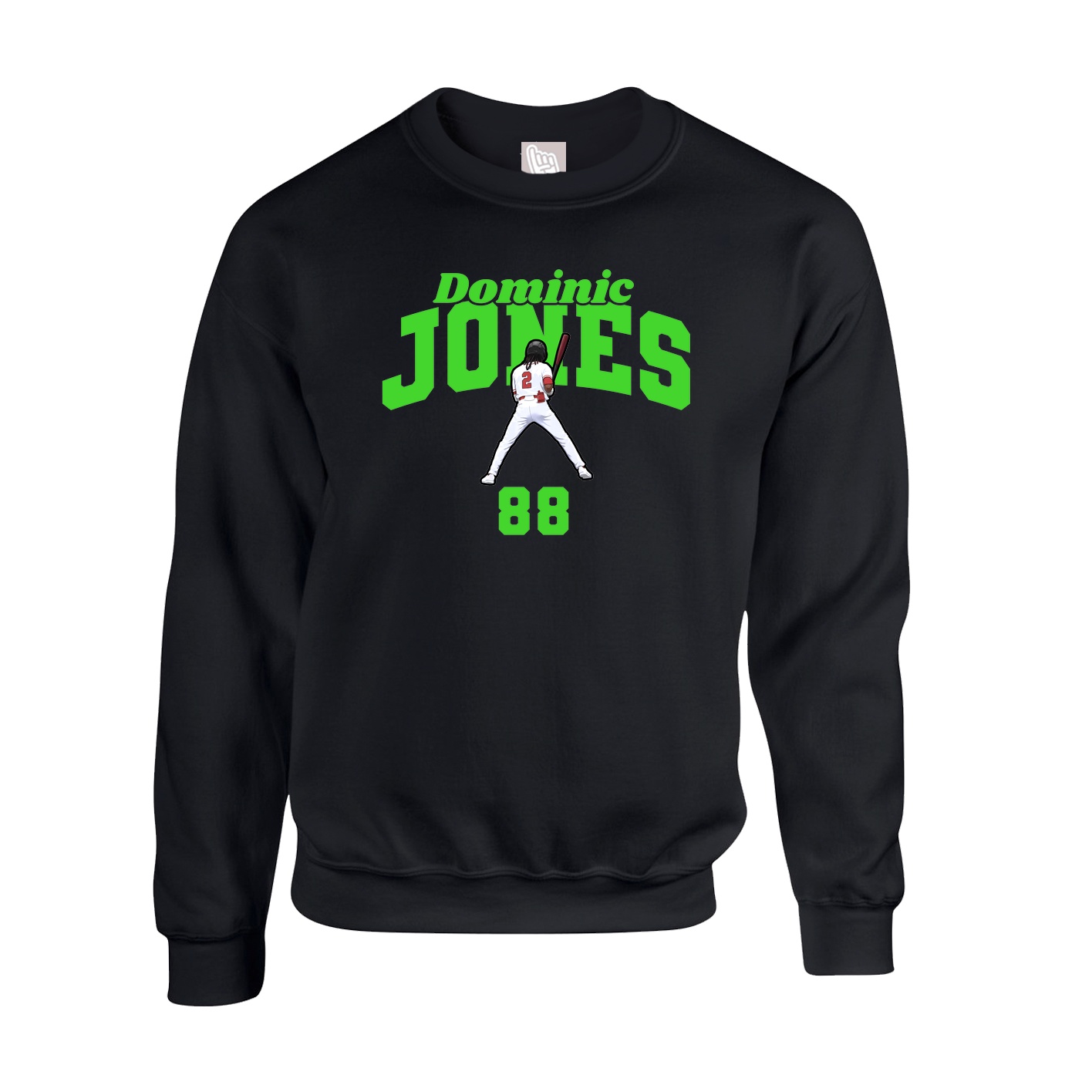 Fleece Crew — Signature Arch in Black