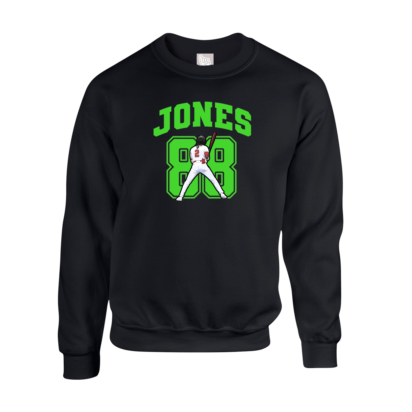 Fleece Crew — Number in Black