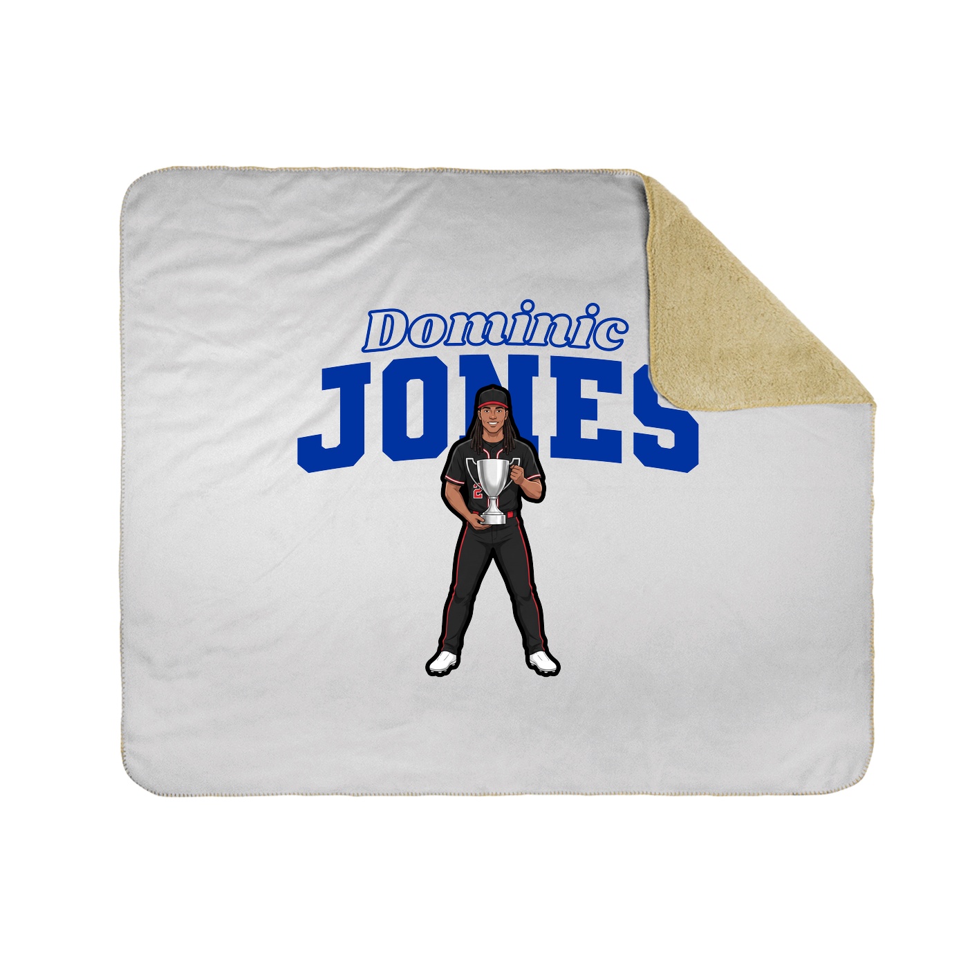 Throw Blanket — Name Arch in White
