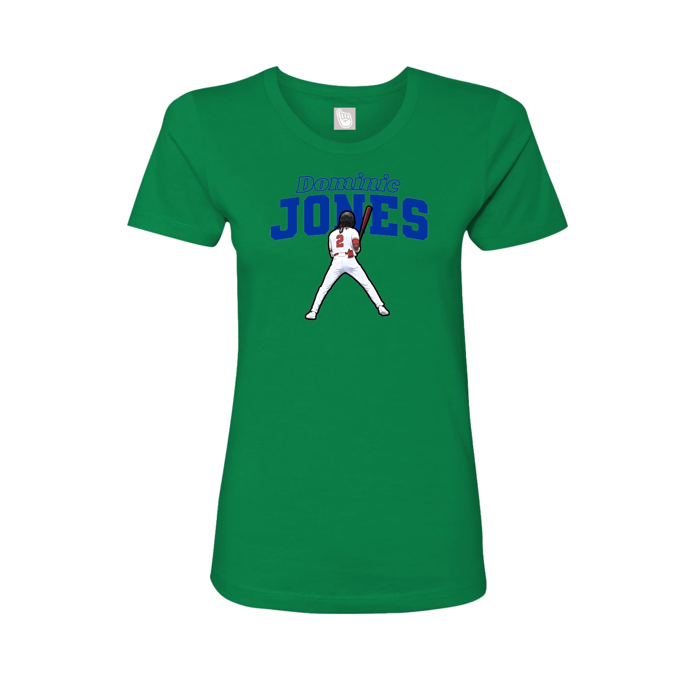 Fitted Women's Tee — Name Arch in Green