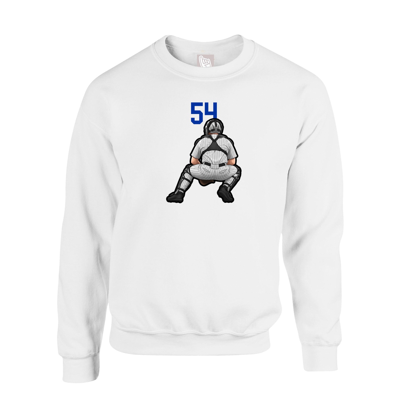 Fleece Crew — Number Top in White