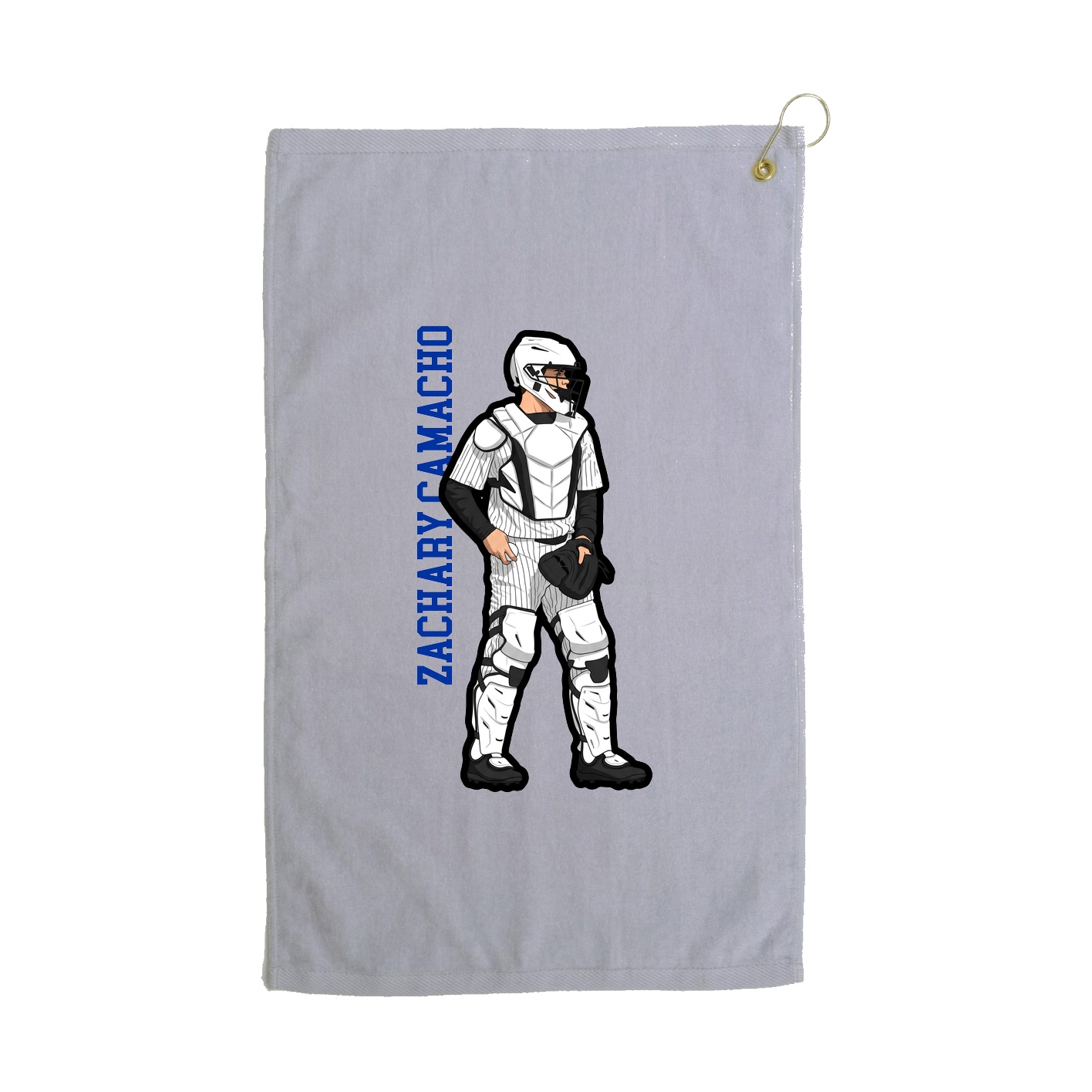 Golf Towel — Name Vertical in Grey