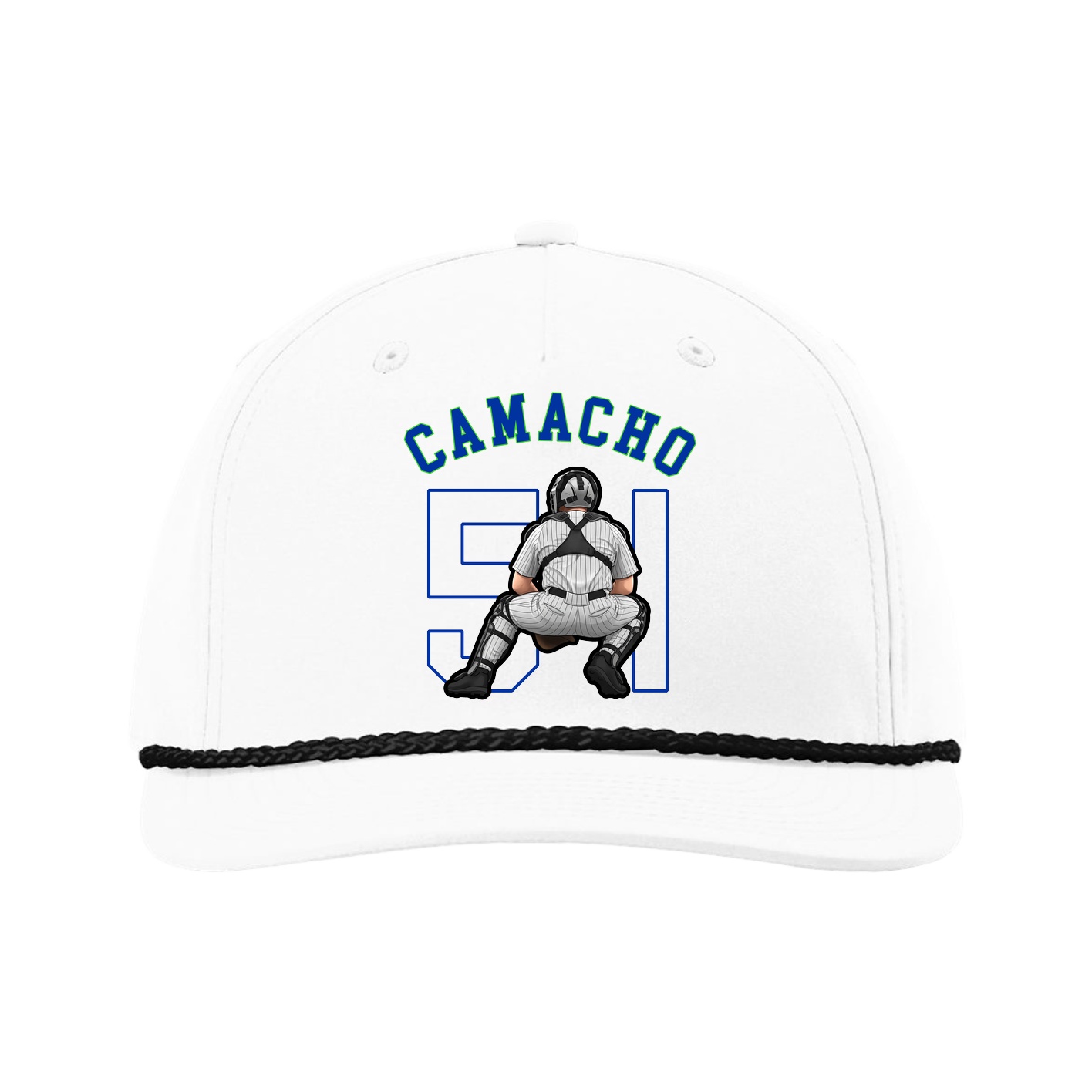 Five-Panel Classic Rope Cap — Shirsey Arch in White