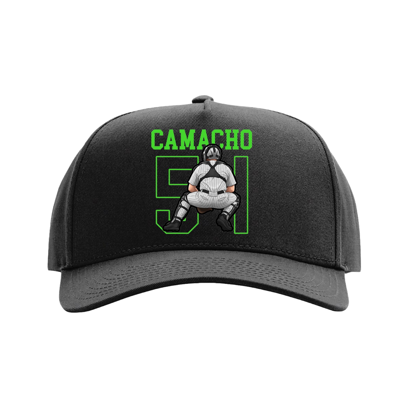 Full Fabric Five-Panel Champ Cap — Shirsey in Black
