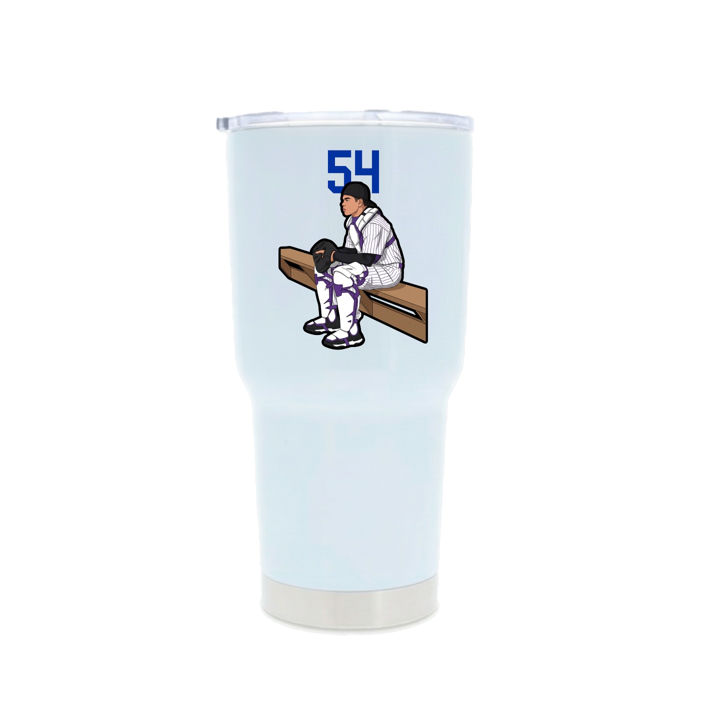 30oz Stainless Steel Tumbler — Number Top in White