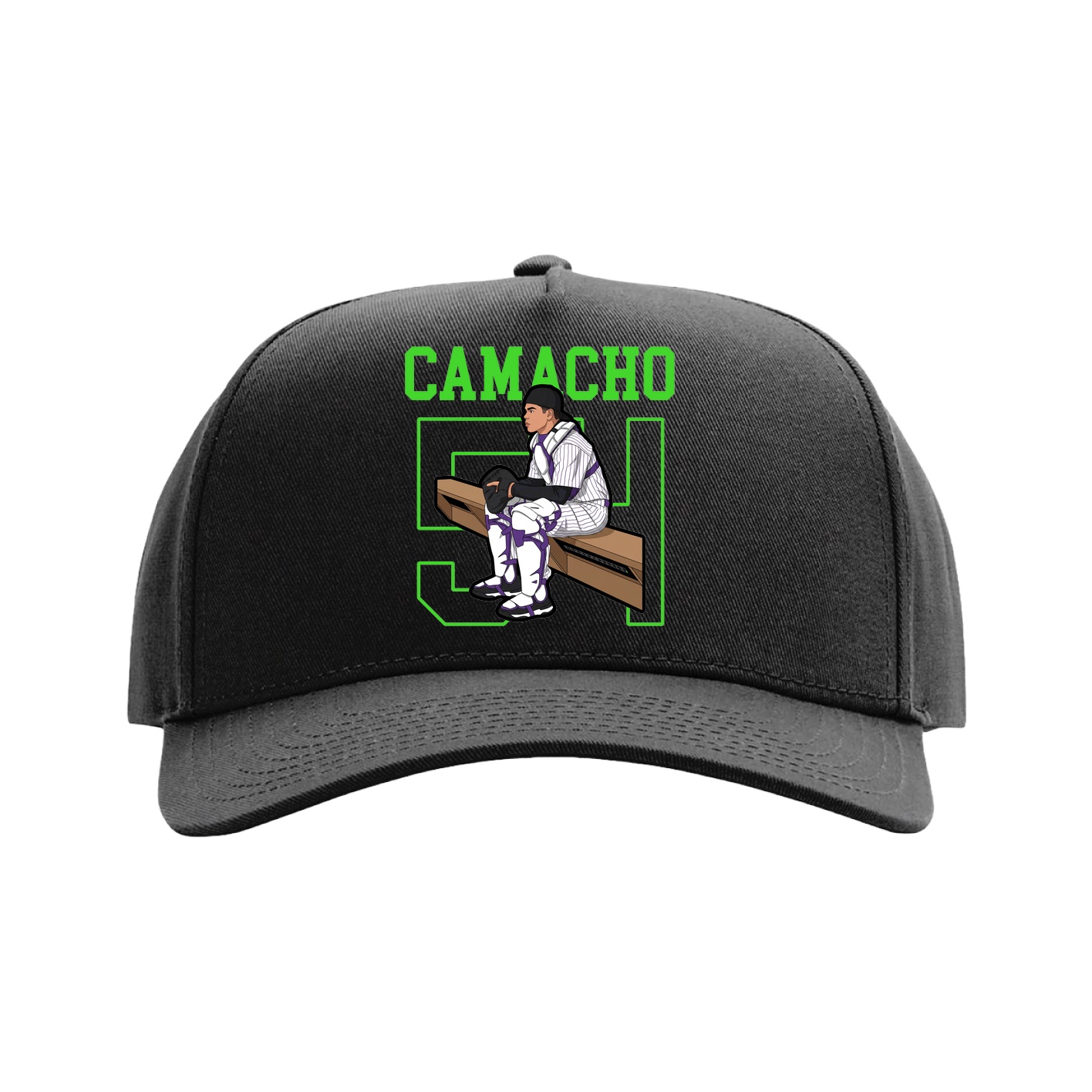 Full Fabric Five-Panel Champ Cap — Shirsey in Black