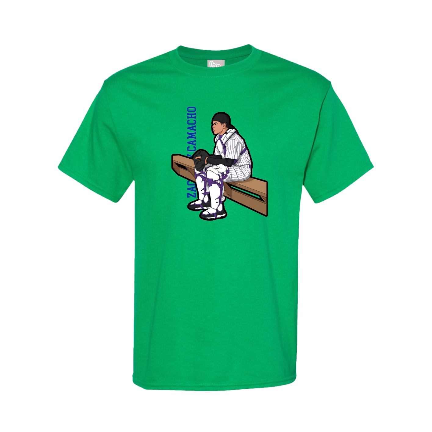Youth Tee — Name Vertical in Green