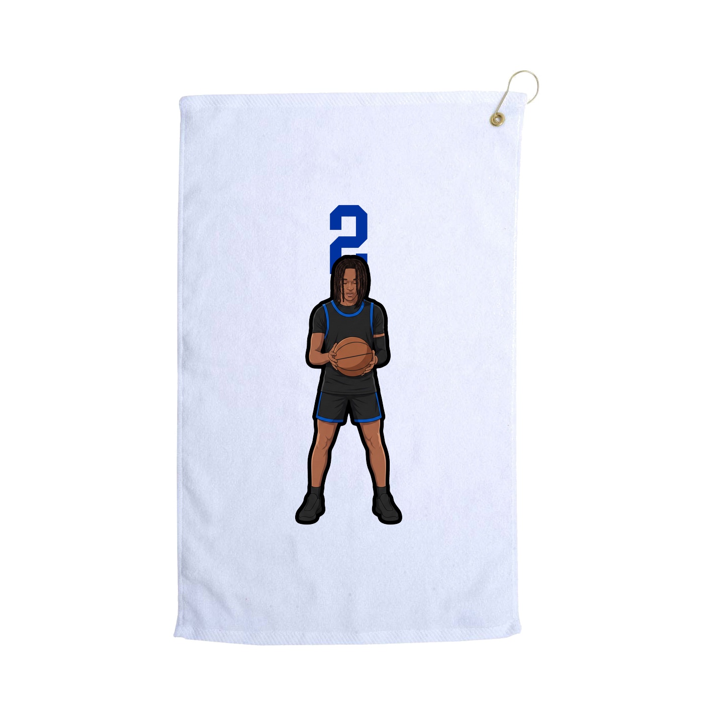 Golf Towel — Number Top in White