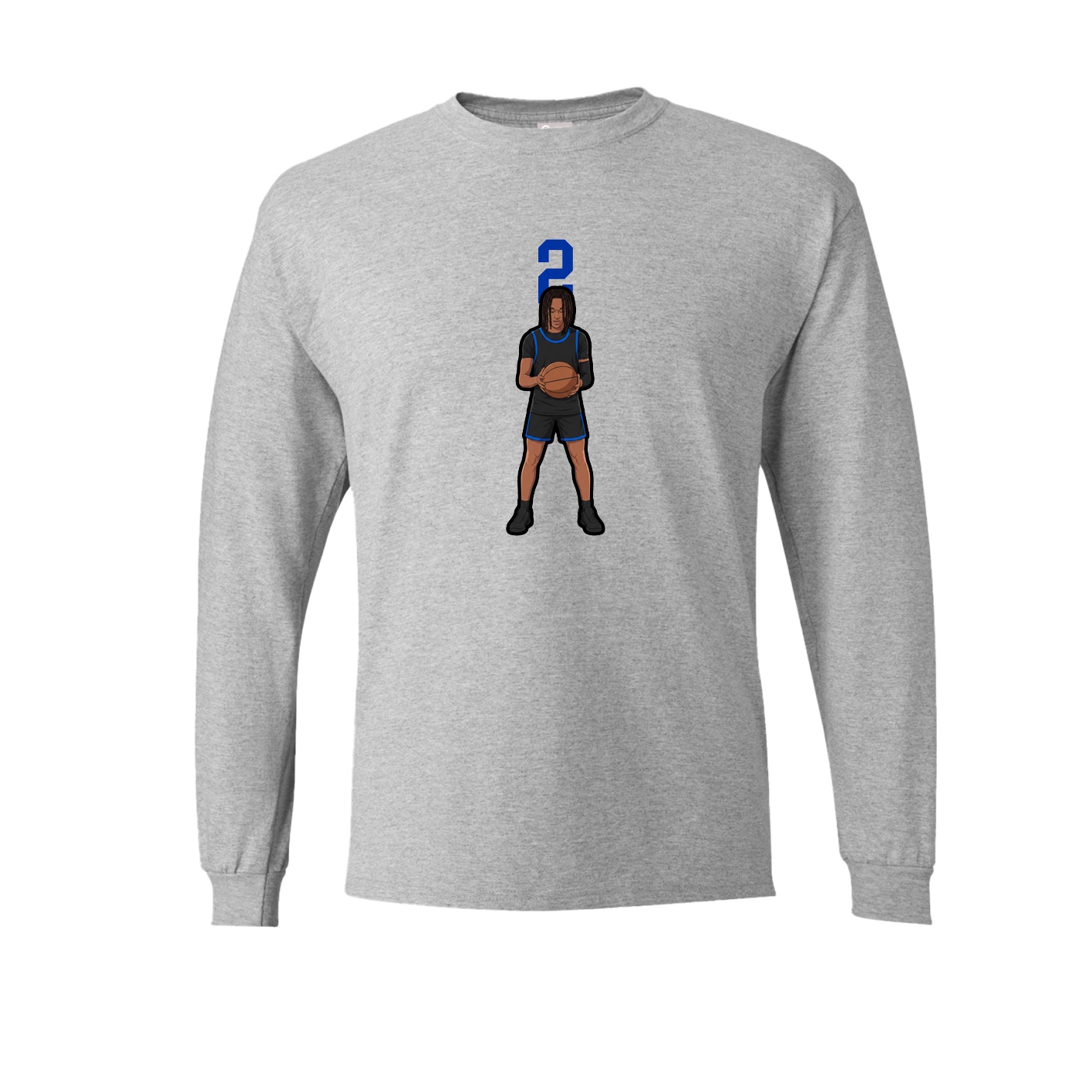 Long Sleeve Tee — Number Top in Grey