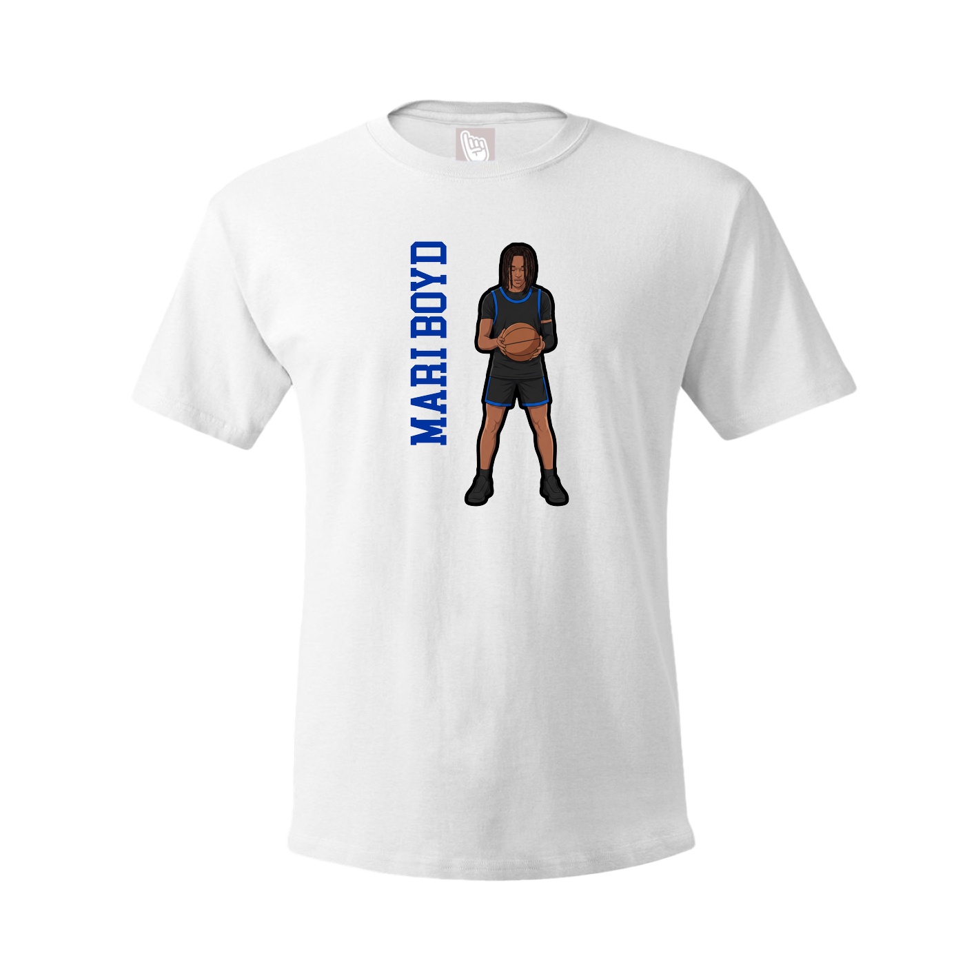 Tee — Name Vertical in White