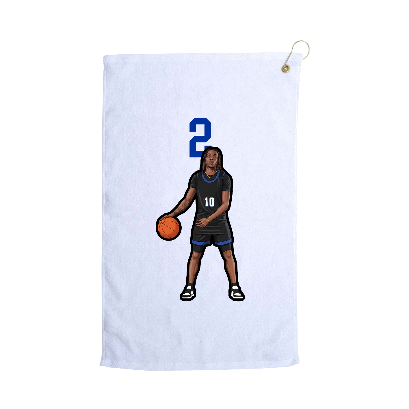 Golf Towel — Number Top in White