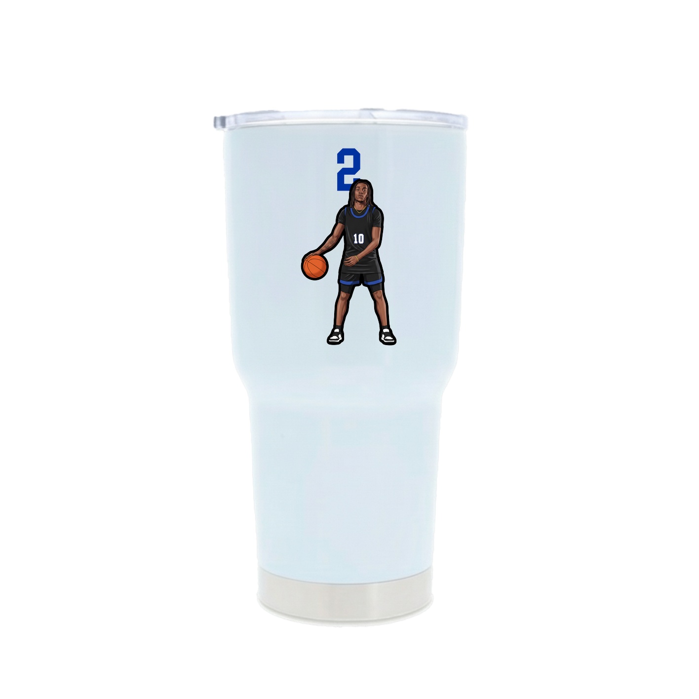 30oz Stainless Steel Tumbler — Number Top in White