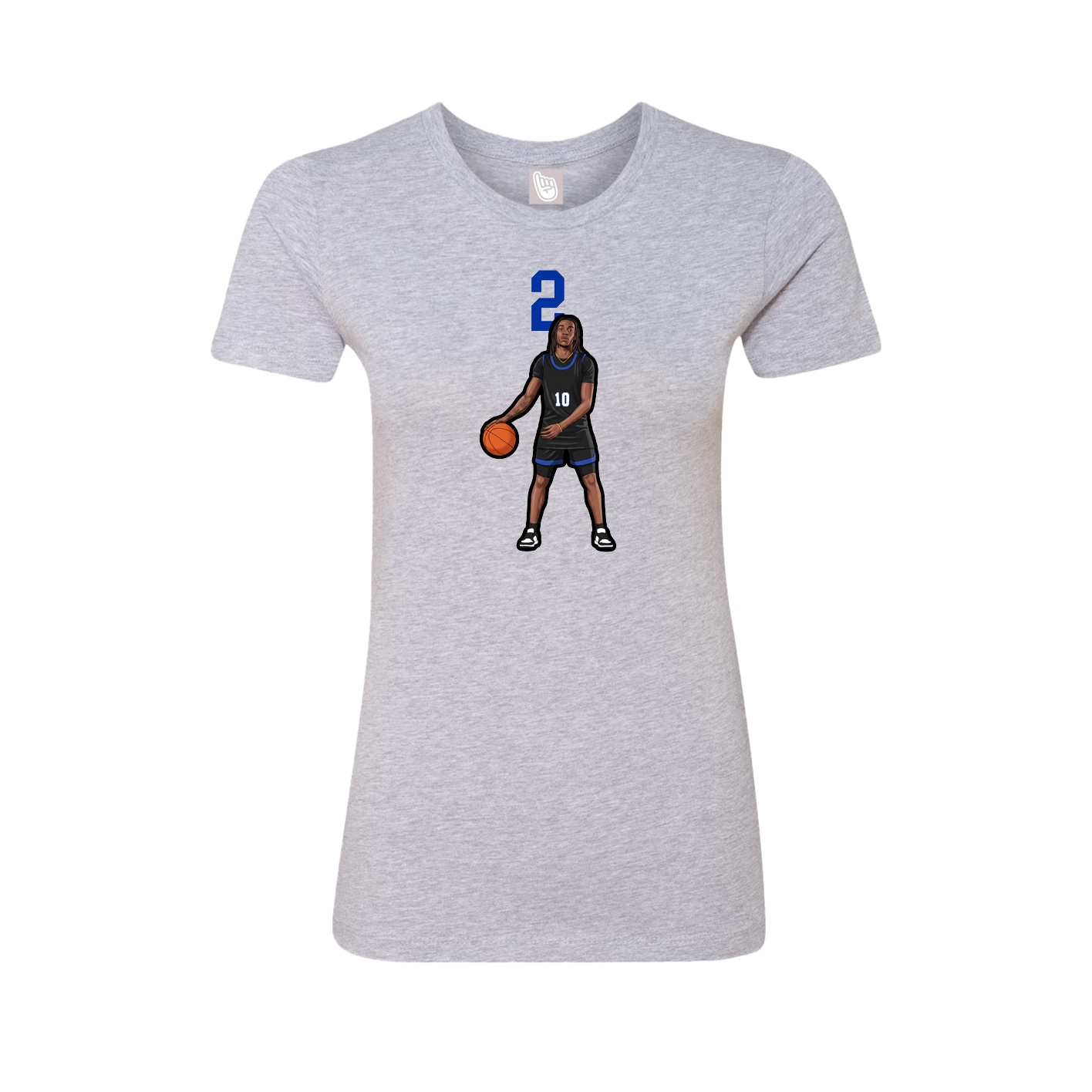 Fitted Women's Tee — Number Top in Grey