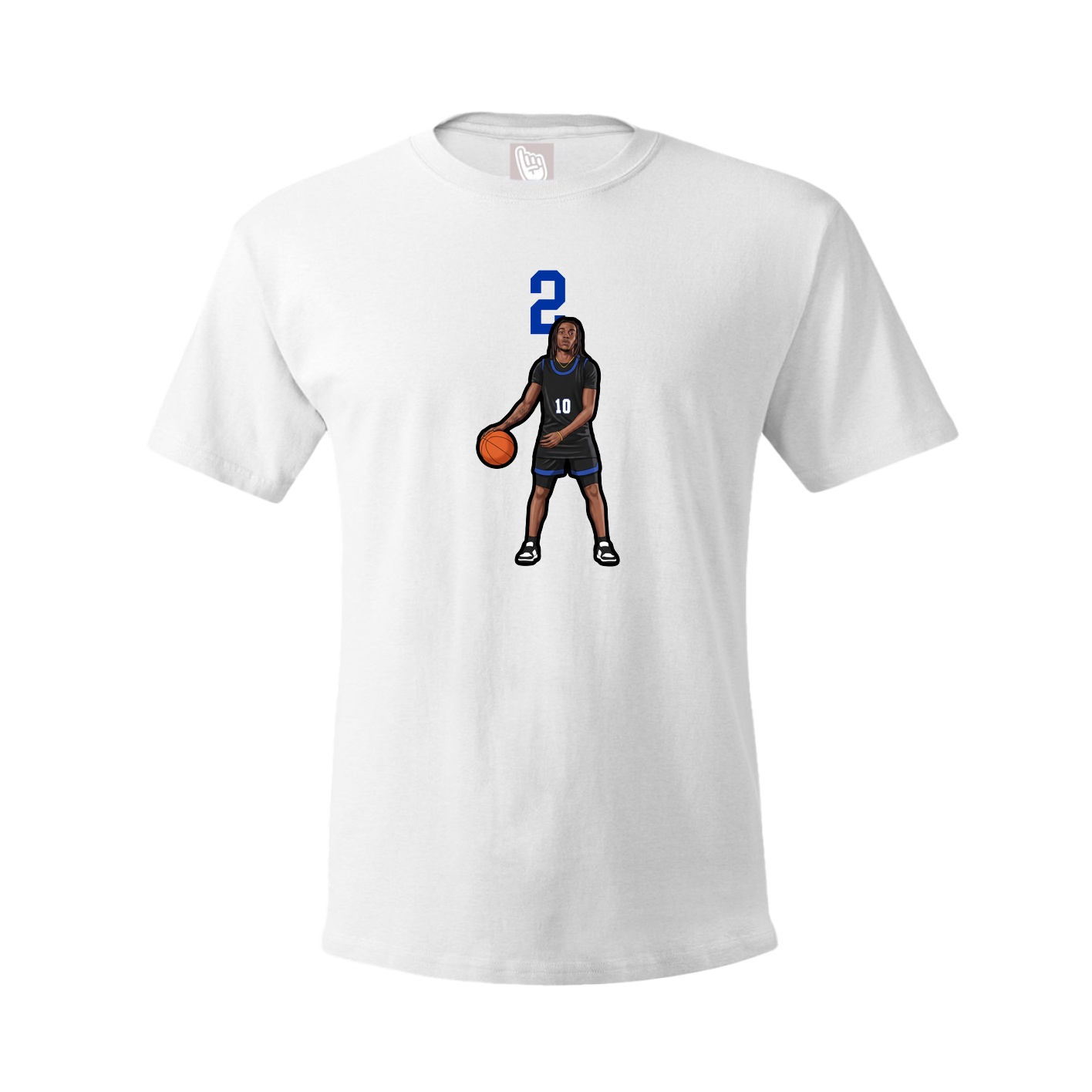 Youth Tee — Number Top in White