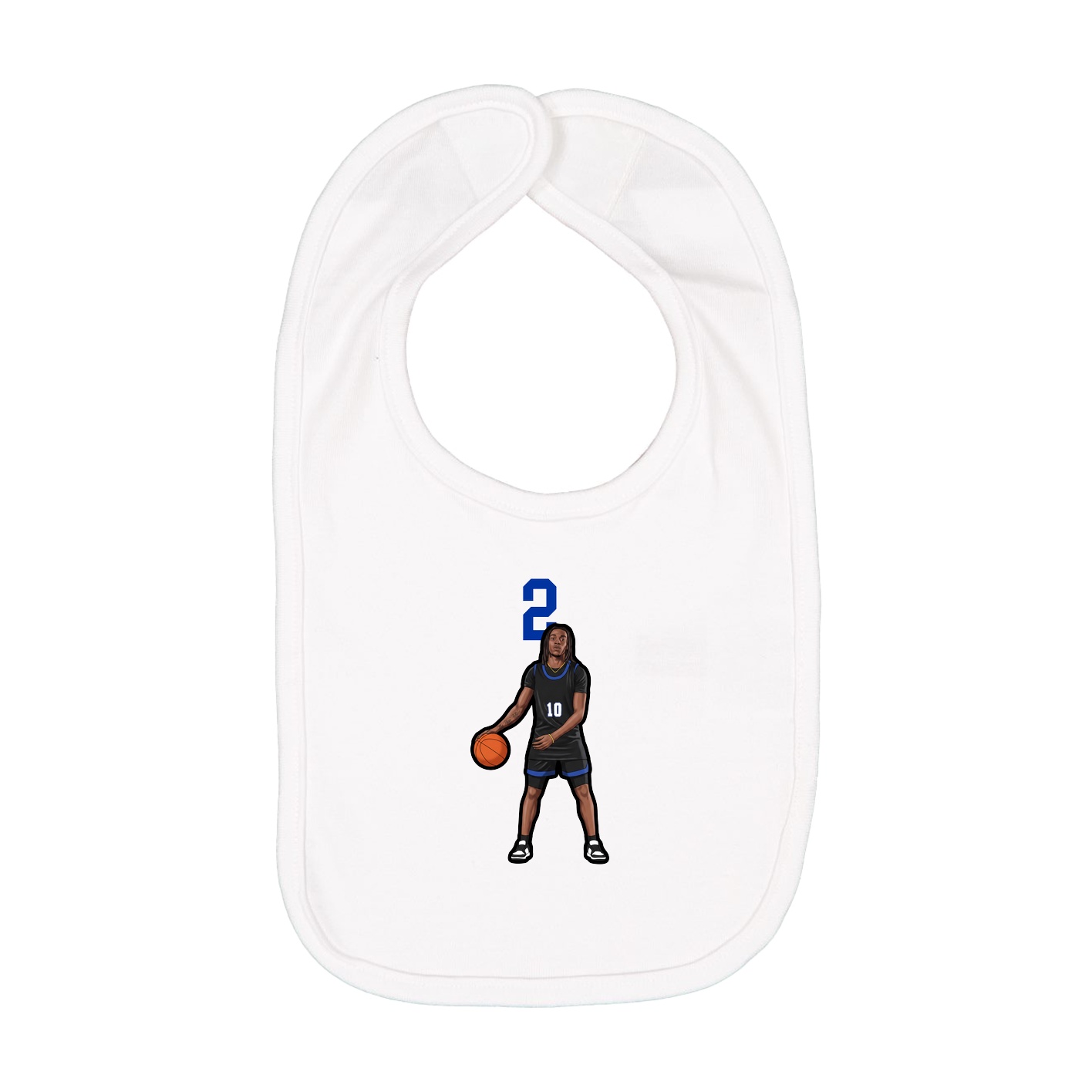 Infant Bib — Number Top in White